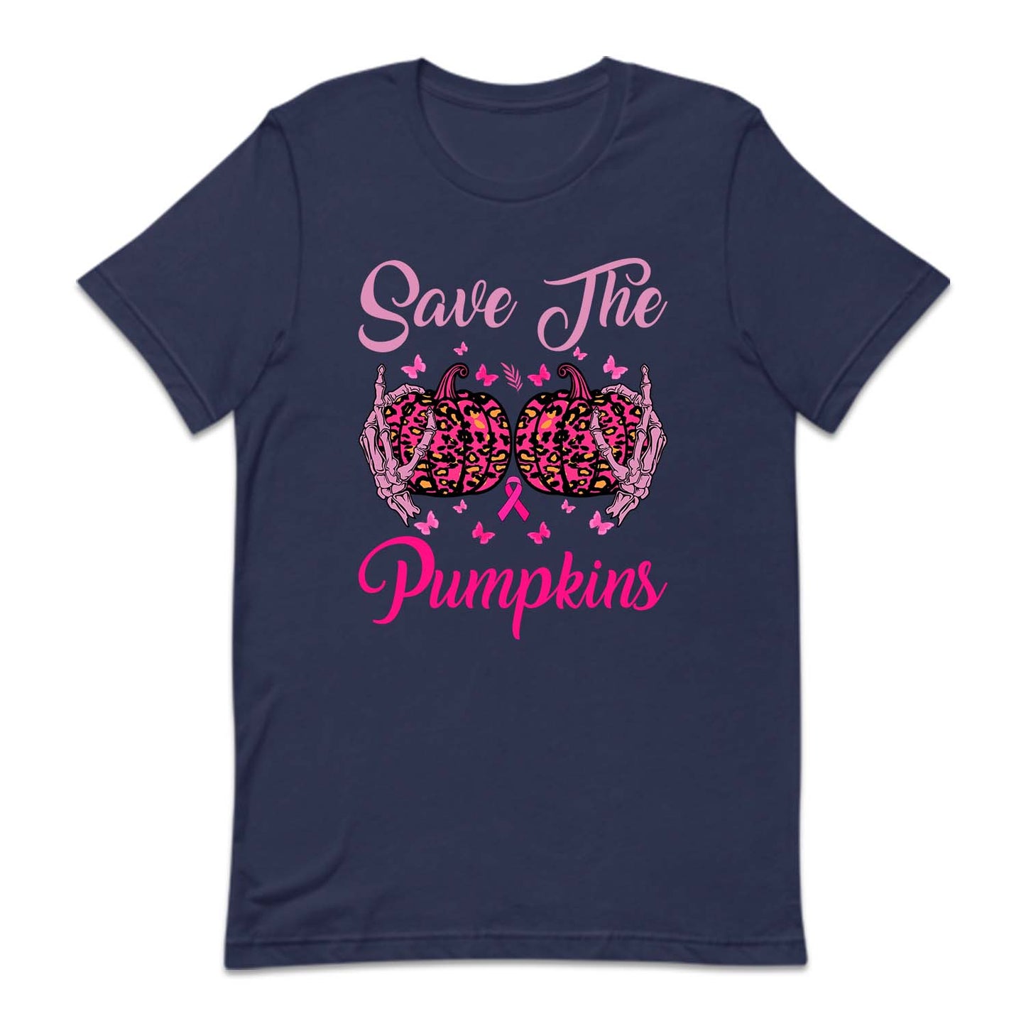 Save The Pumpkins Skeleton Hands Halloween Breast Cancer | PRODUCT CODE: SAHEPKMBRS