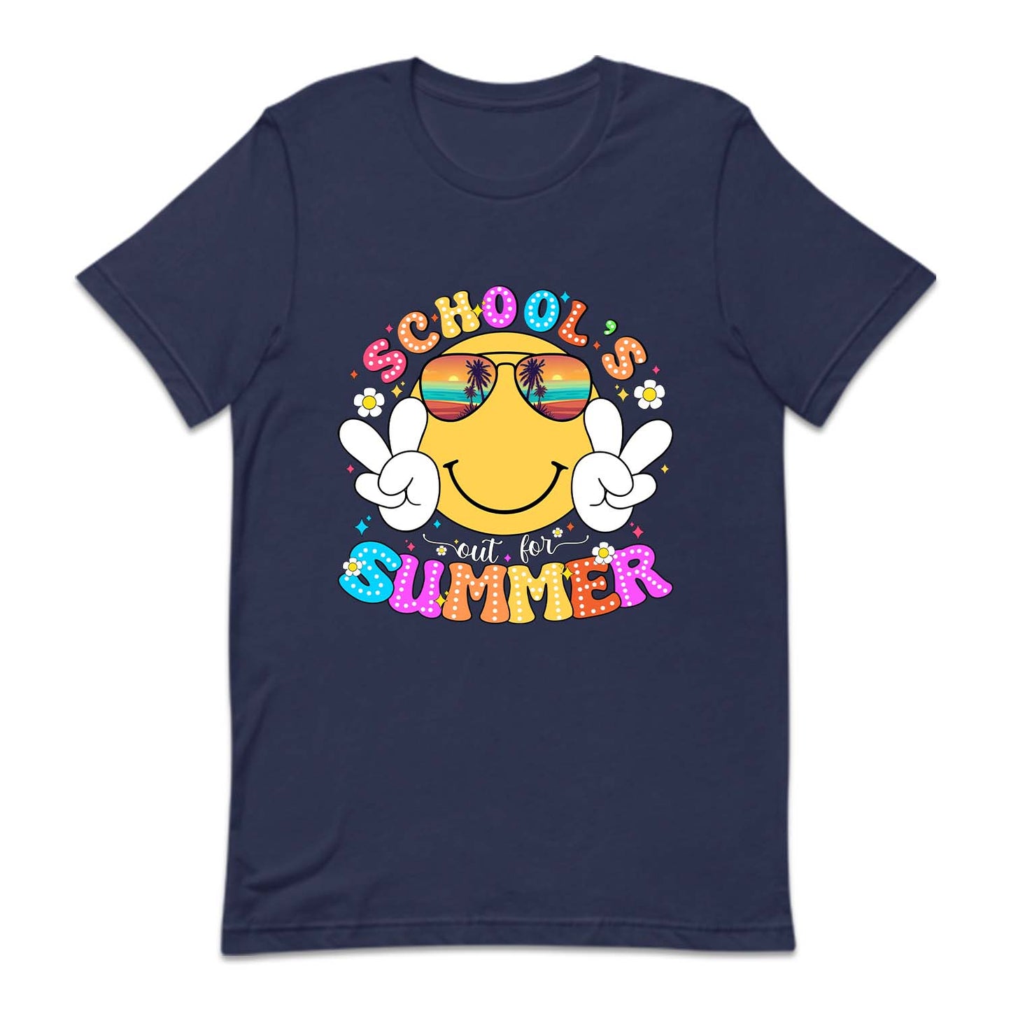 Retro Smiley Face Schools Out for the Summer | PRODUCT CODE: RTRSMLFCEM