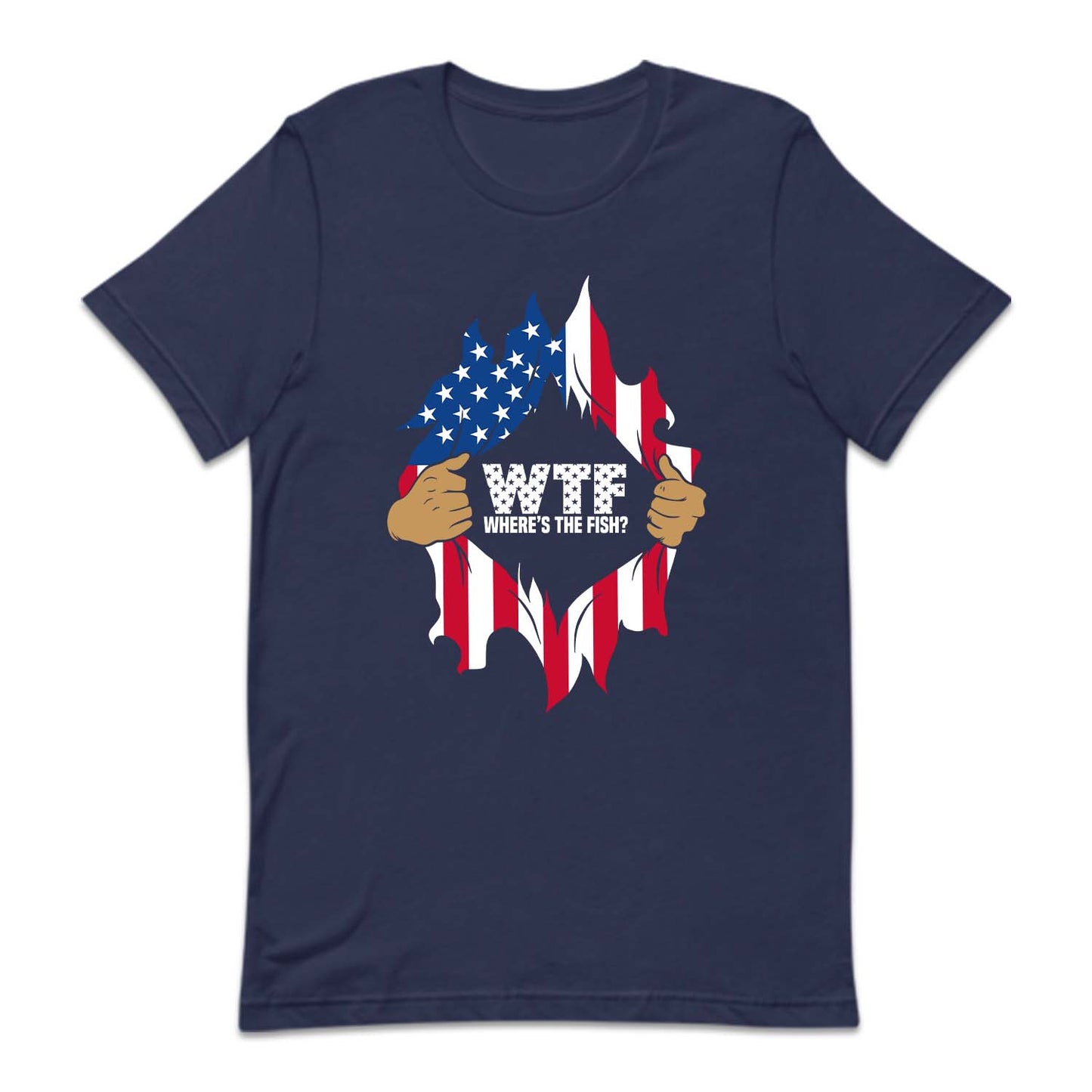 WTF Where's The Fish Veterans Day Patriotic USA Flag | PRODUCT CODE: EHRETHSFIVD