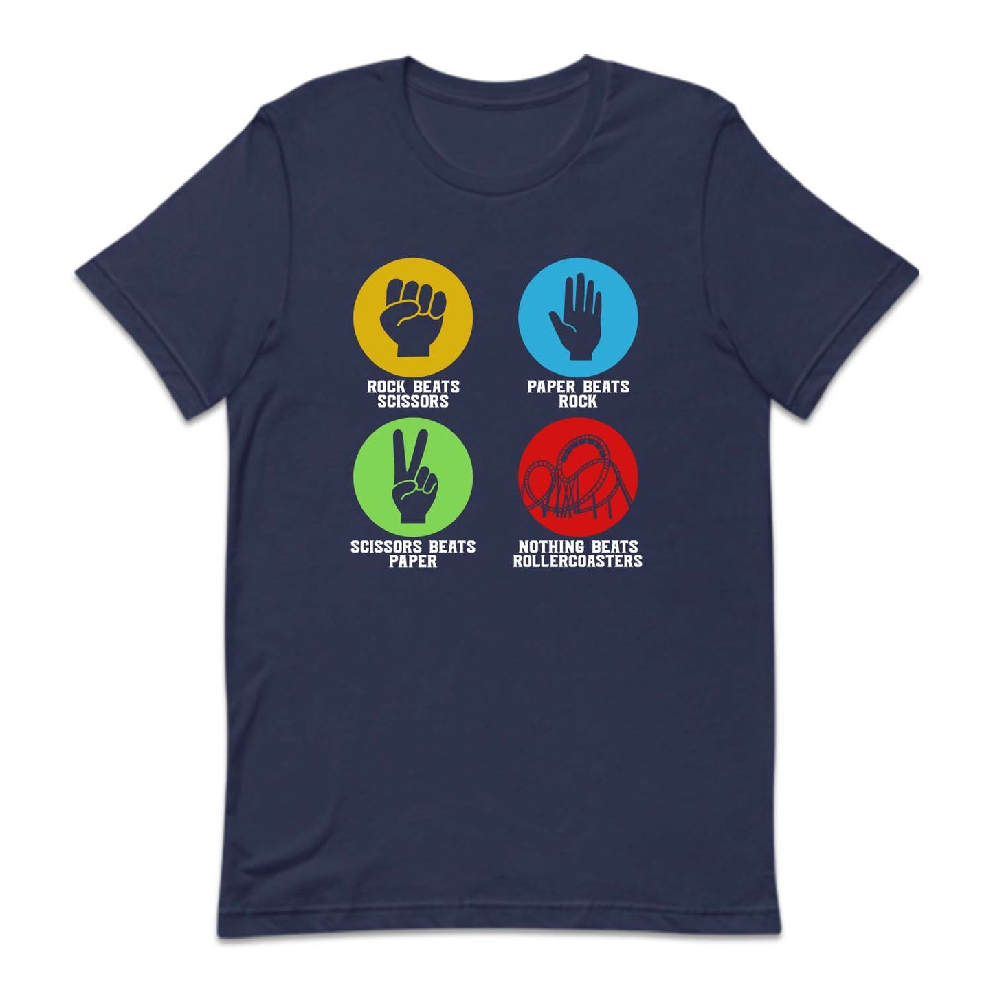 Rock Paper Scissors Nothing Beats Roller Coasters Retro Amusement Park | PRODUCT CODE: RCKPRSCNTH