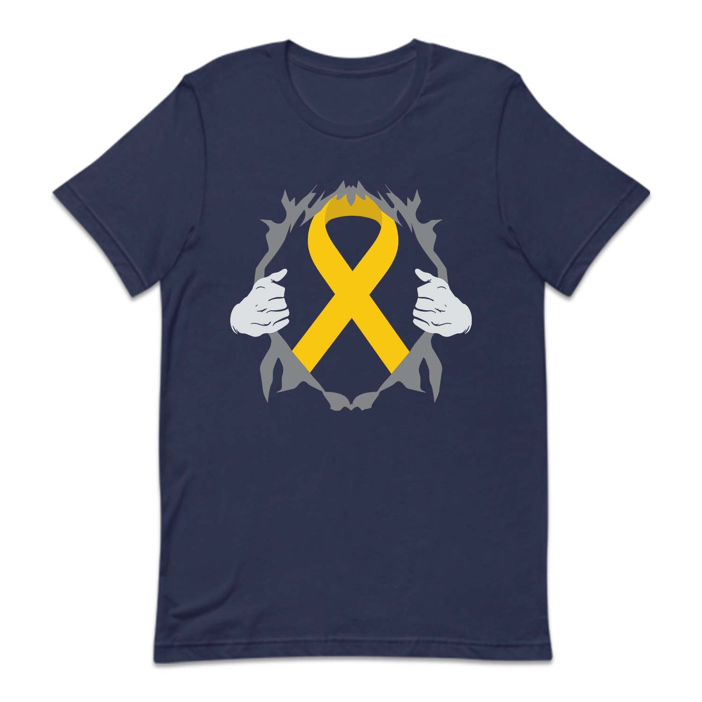 Childhood Cancer Awareness Gold Ribbon Ripped Pediatric Cancer Support | PRODUCT CODE: NSPTWGLDCH