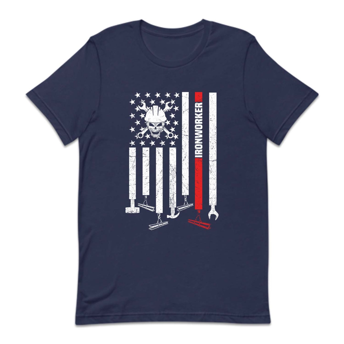 Ironworker USA Flag Patriotic Workwear Labor Day | PRODUCT CODE: RNWKEAMRCF