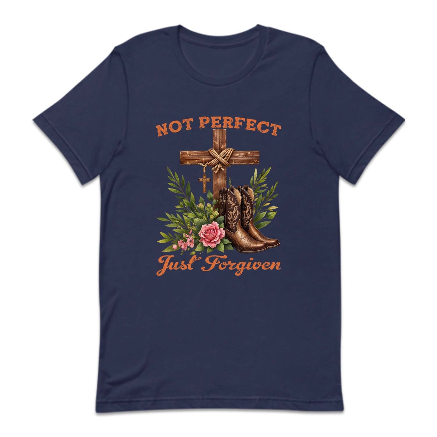 Not Perfect Just Forgiven Wooden Cross & Cowboy Boots | PRODUCT CODE: CHRWDNORS