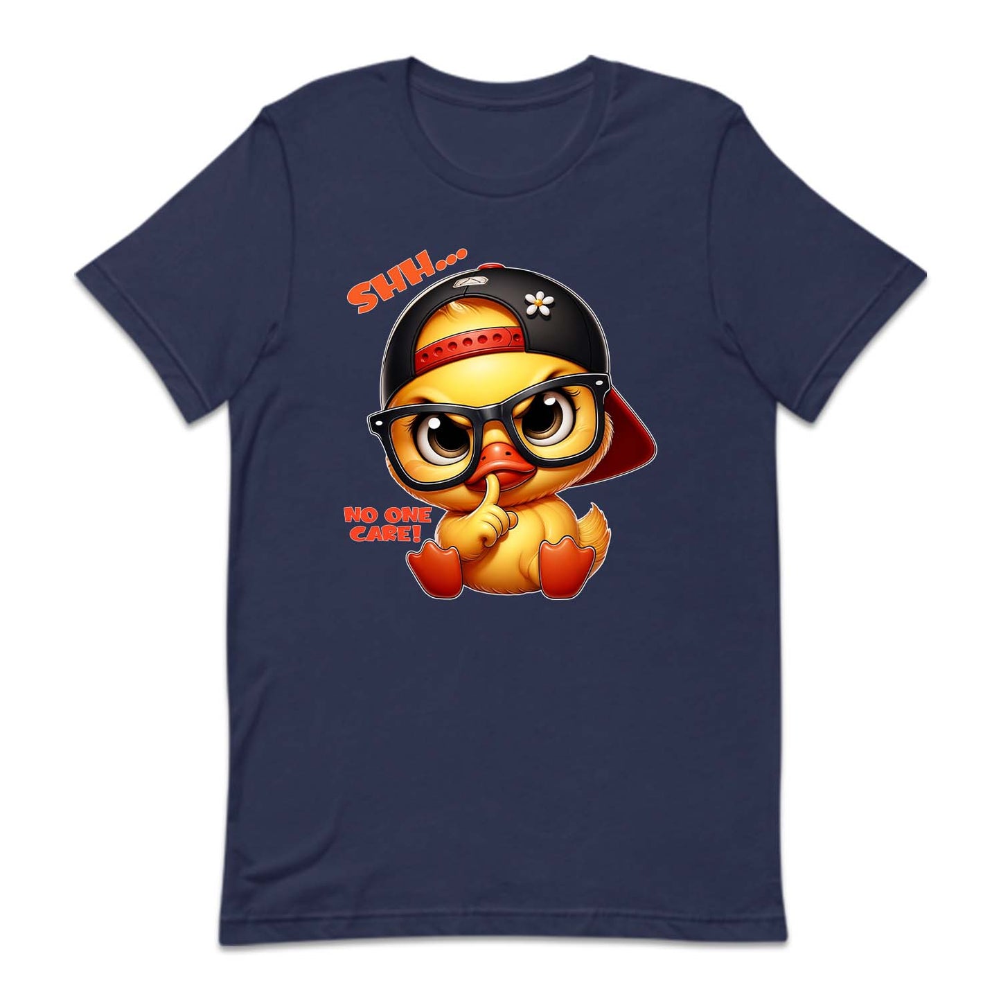 Cartoon Duckling Shh No One Cares Funny Duck Quote | PRODUCT CODE: CRTNDCKLNG