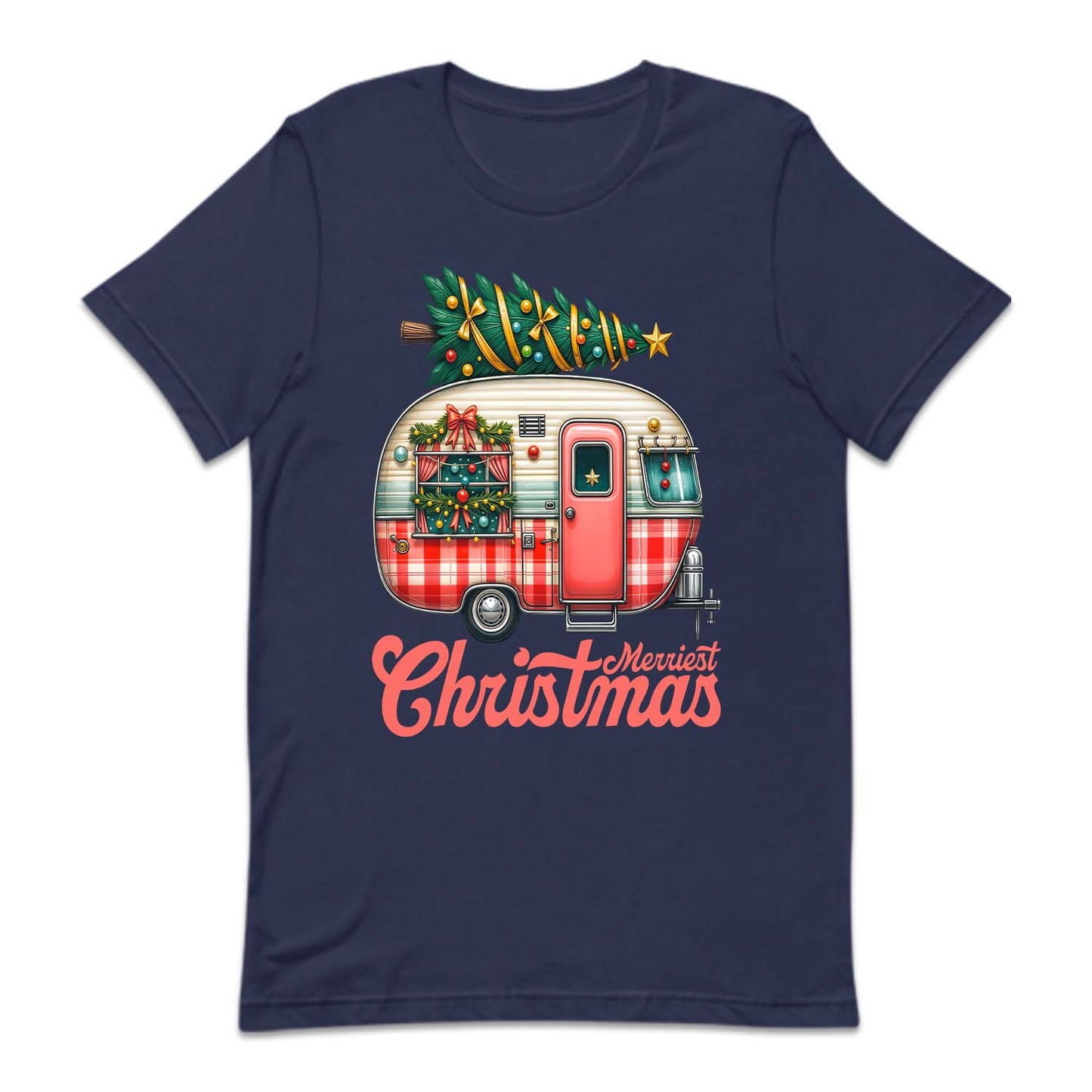 Merriest Christmas Holiday Road Trip Xmas Caravan Tree RV | PRODUCT CODE: MRSTCHMLDY