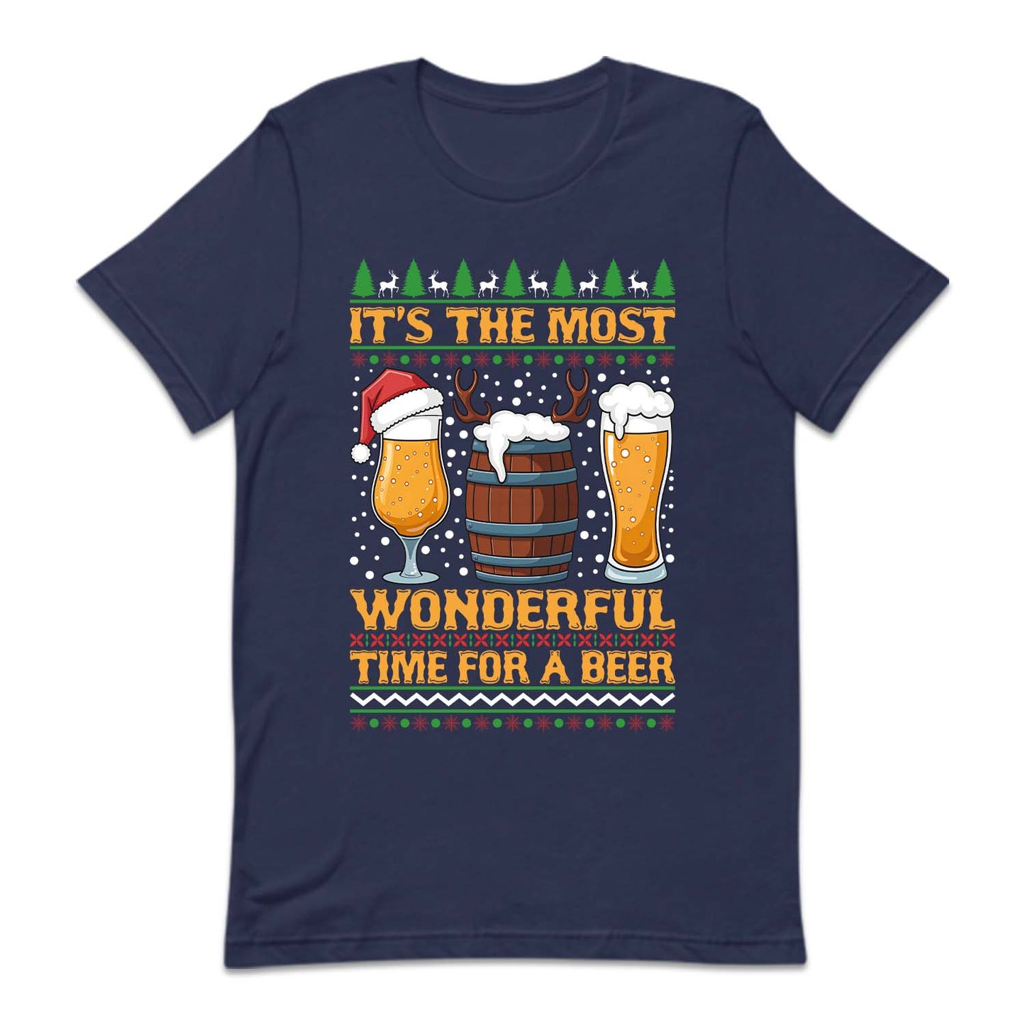 It's The Most Wonderful Time For A Beer Christmas Beer Holiday Drinking Xmas | PRODUCT CODE: TSHMOWNDCHX