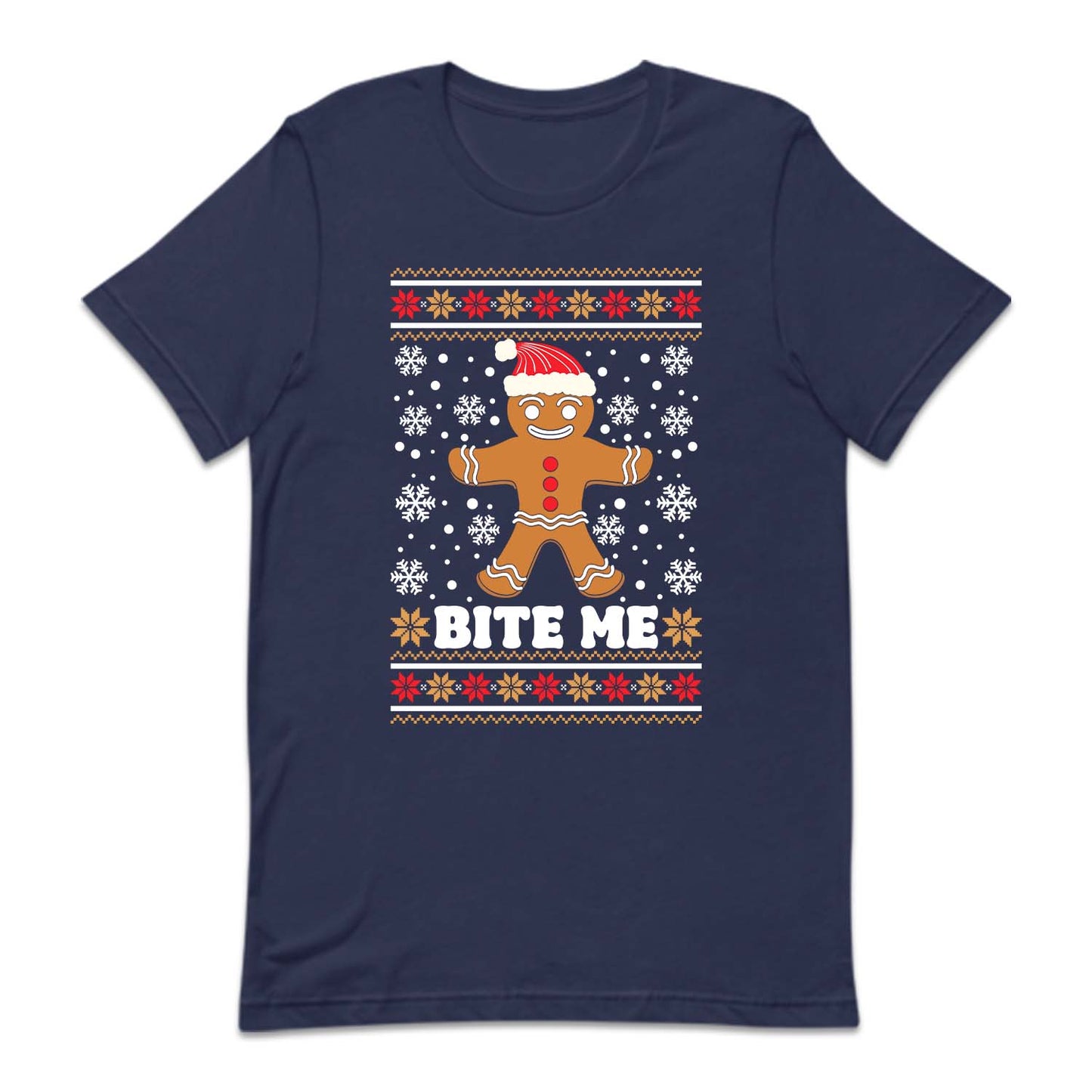 Bite Me Gingerbread Christmas Funny Holiday Cookie Xmas | PRODUCT CODE: BTMGNRBDCHM