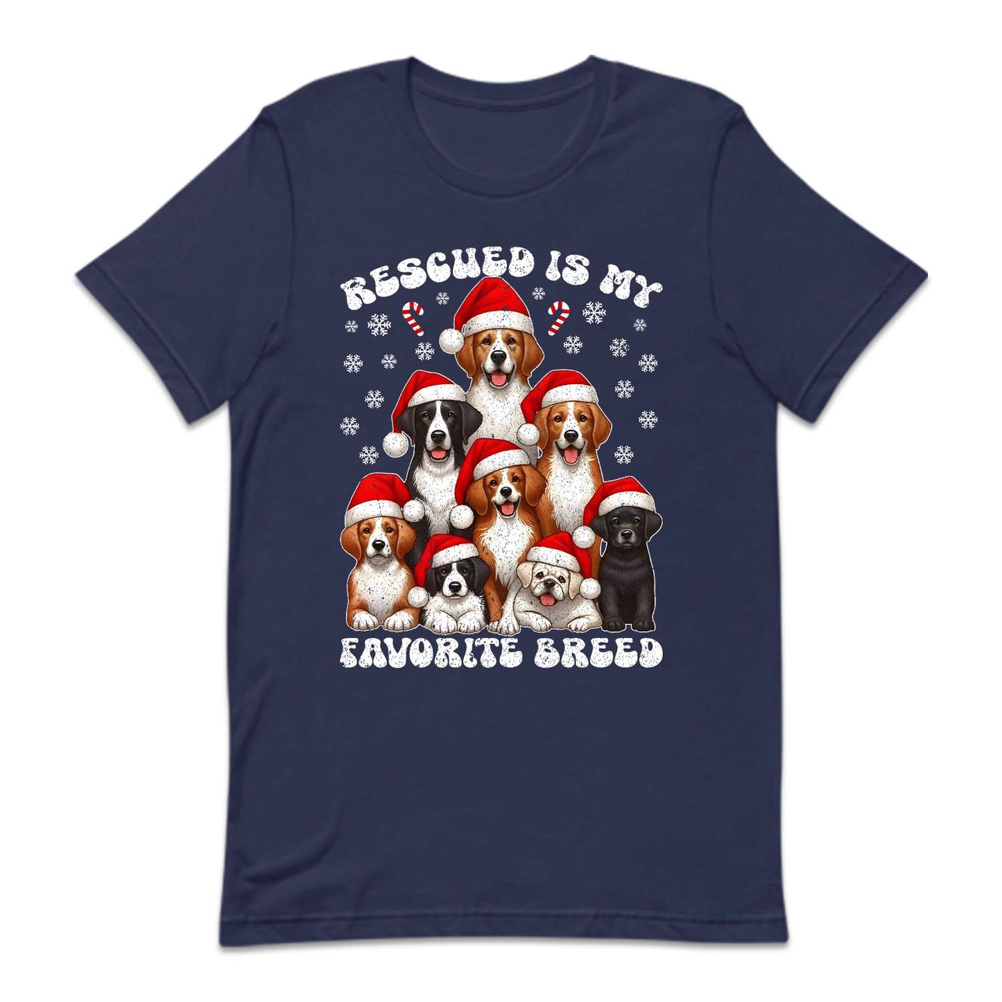 Christmas Dog Rescued Is My Favorite Breed Xmas Dogs | PRODUCT CODE: CHRTMSGDOAN