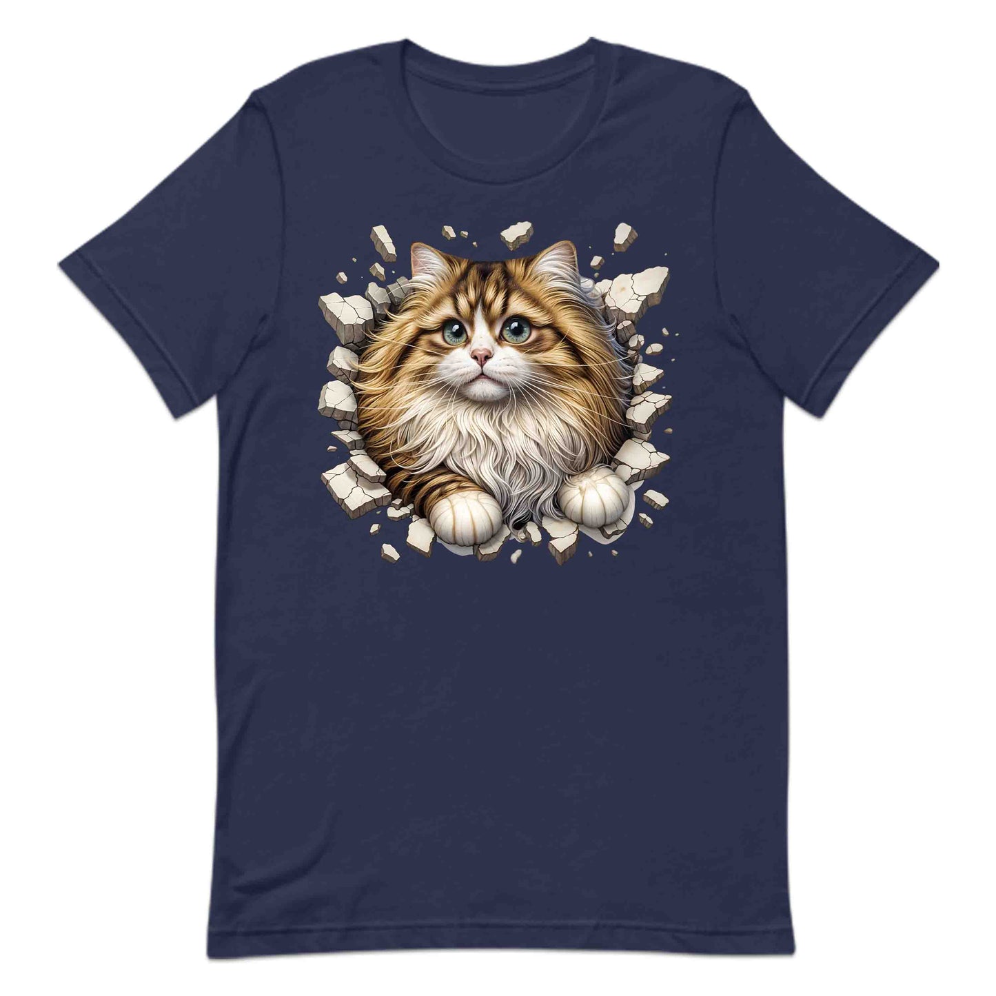 Persian Cat Breaking Through Wall 3D Realistic Longhair Cat | PRODUCT CODE: PRSNCTLBRKWLA