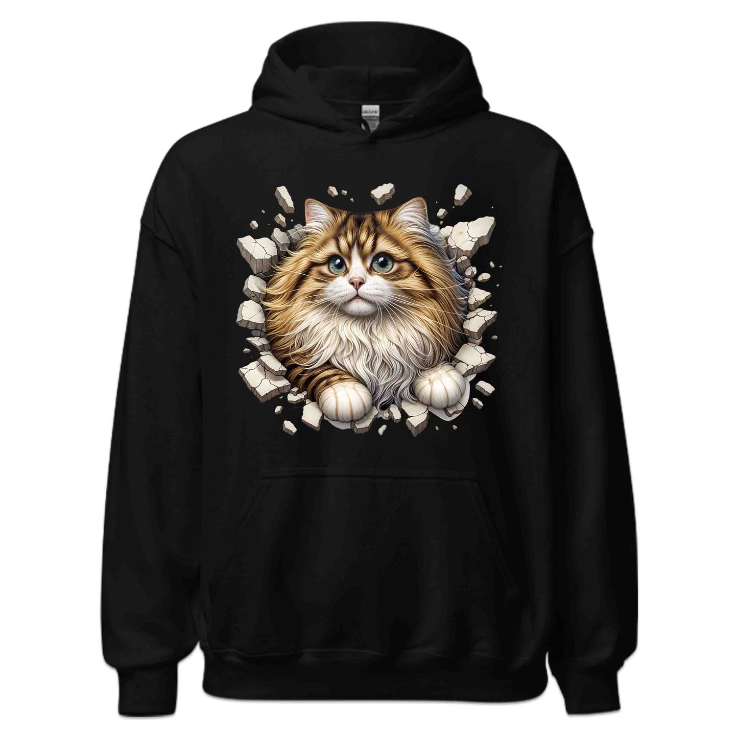 Persian Cat Breaking Through Wall 3D Realistic Longhair Cat | PRODUCT CODE: PRSNCTLBRKWLA