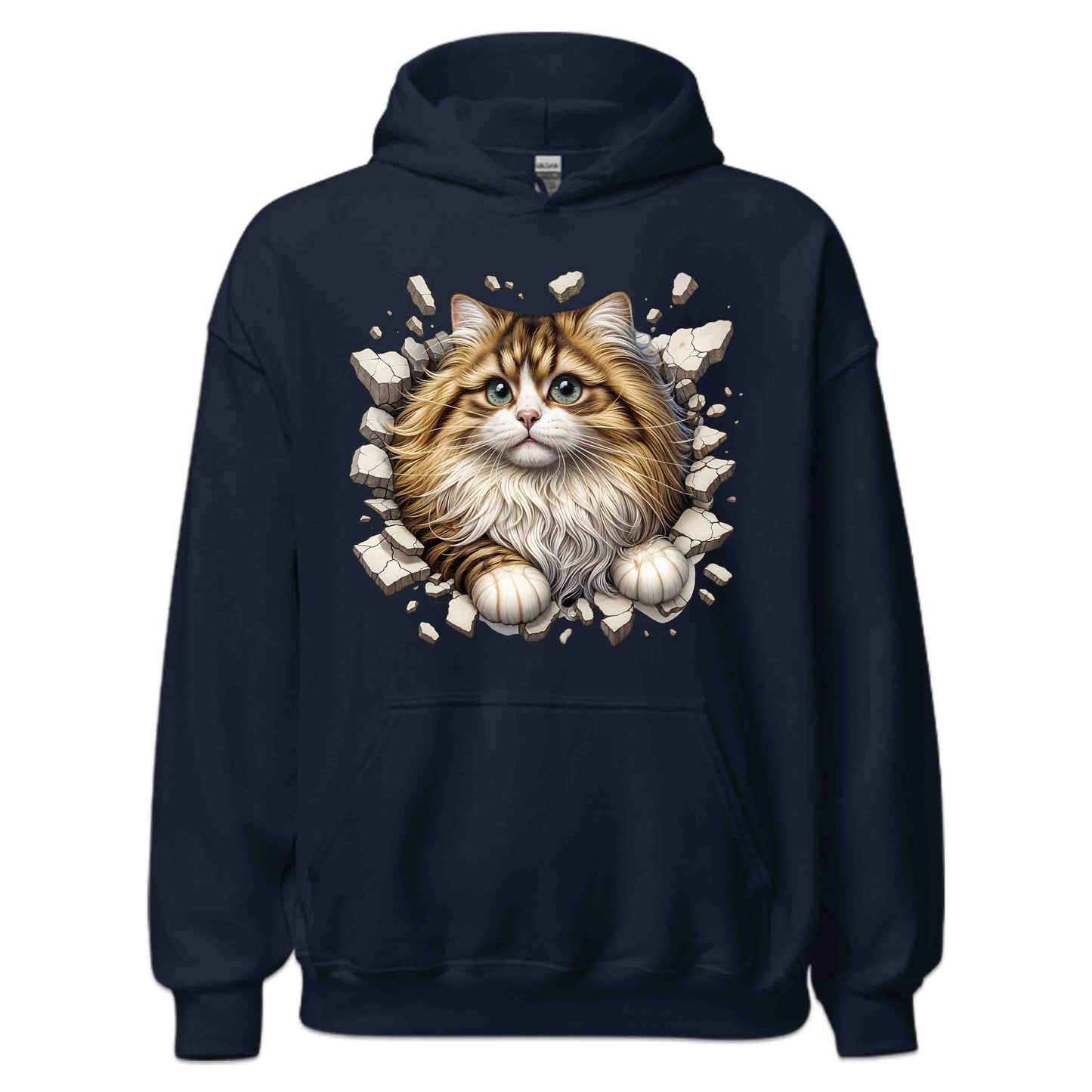 Persian Cat Breaking Through Wall 3D Realistic Longhair Cat | PRODUCT CODE: PRSNCTLBRKWLA