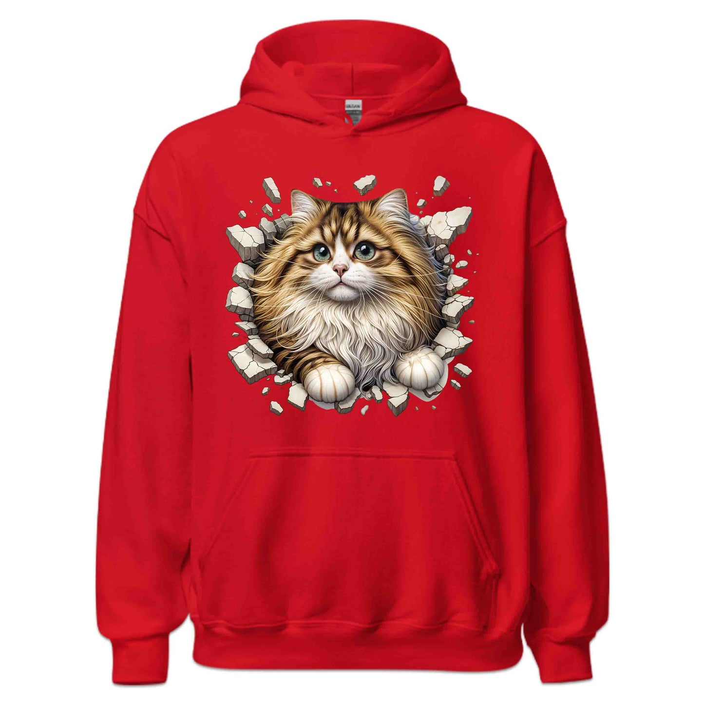 Persian Cat Breaking Through Wall 3D Realistic Longhair Cat | PRODUCT CODE: PRSNCTLBRKWLA