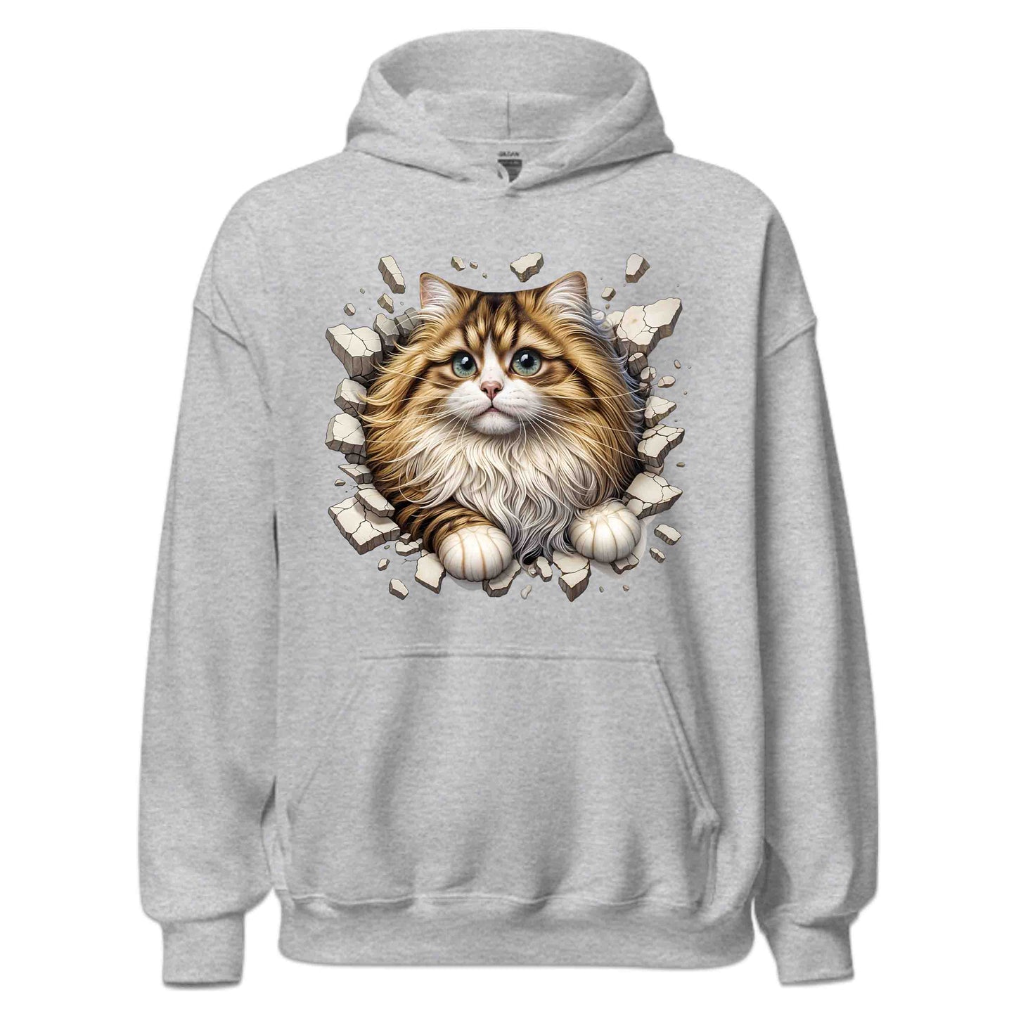 Persian Cat Breaking Through Wall 3D Realistic Longhair Cat | PRODUCT CODE: PRSNCTLBRKWLA