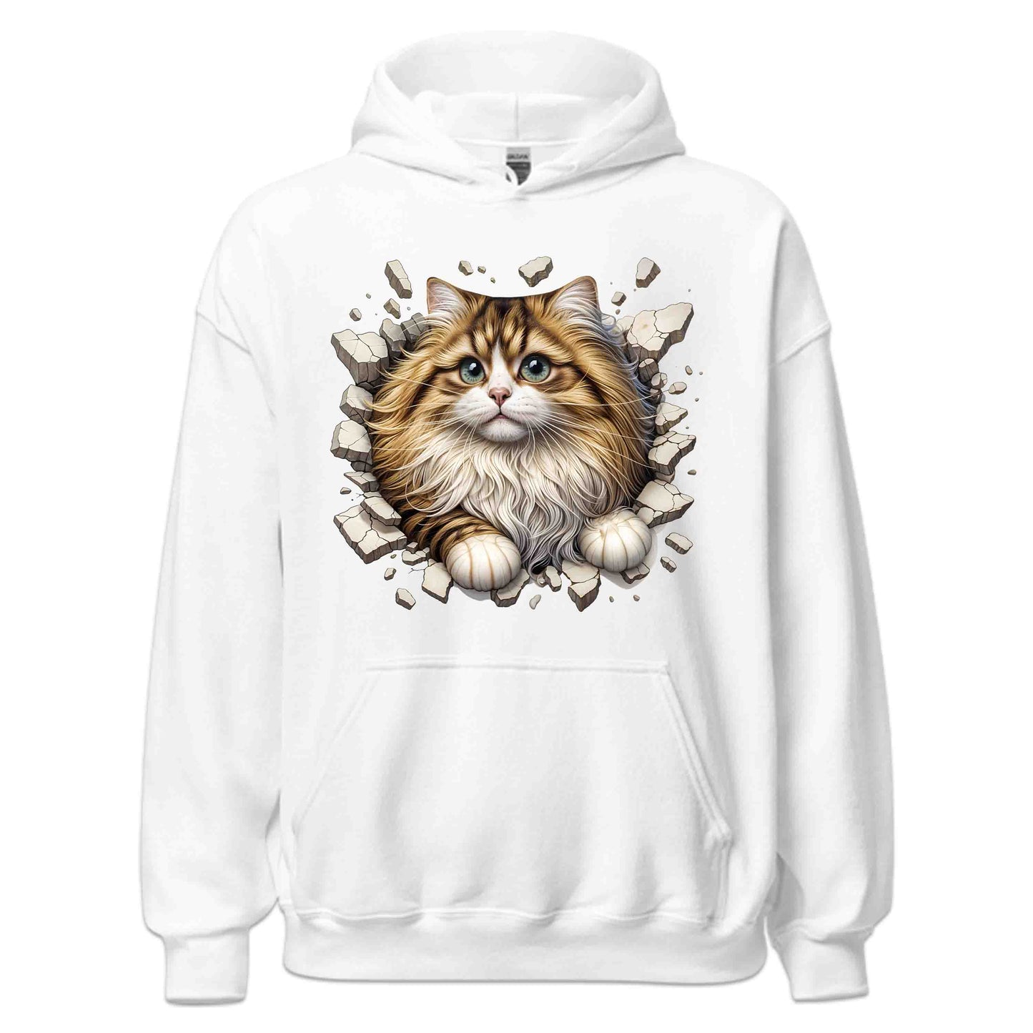 Persian Cat Breaking Through Wall 3D Realistic Longhair Cat | PRODUCT CODE: PRSNCTLBRKWLA