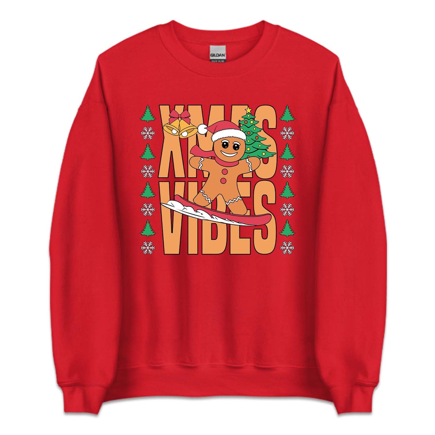 Christmas Gingerbread Man Snowboarding Xmas Vibes | PRODUCT CODE: GNRBDMSWNO