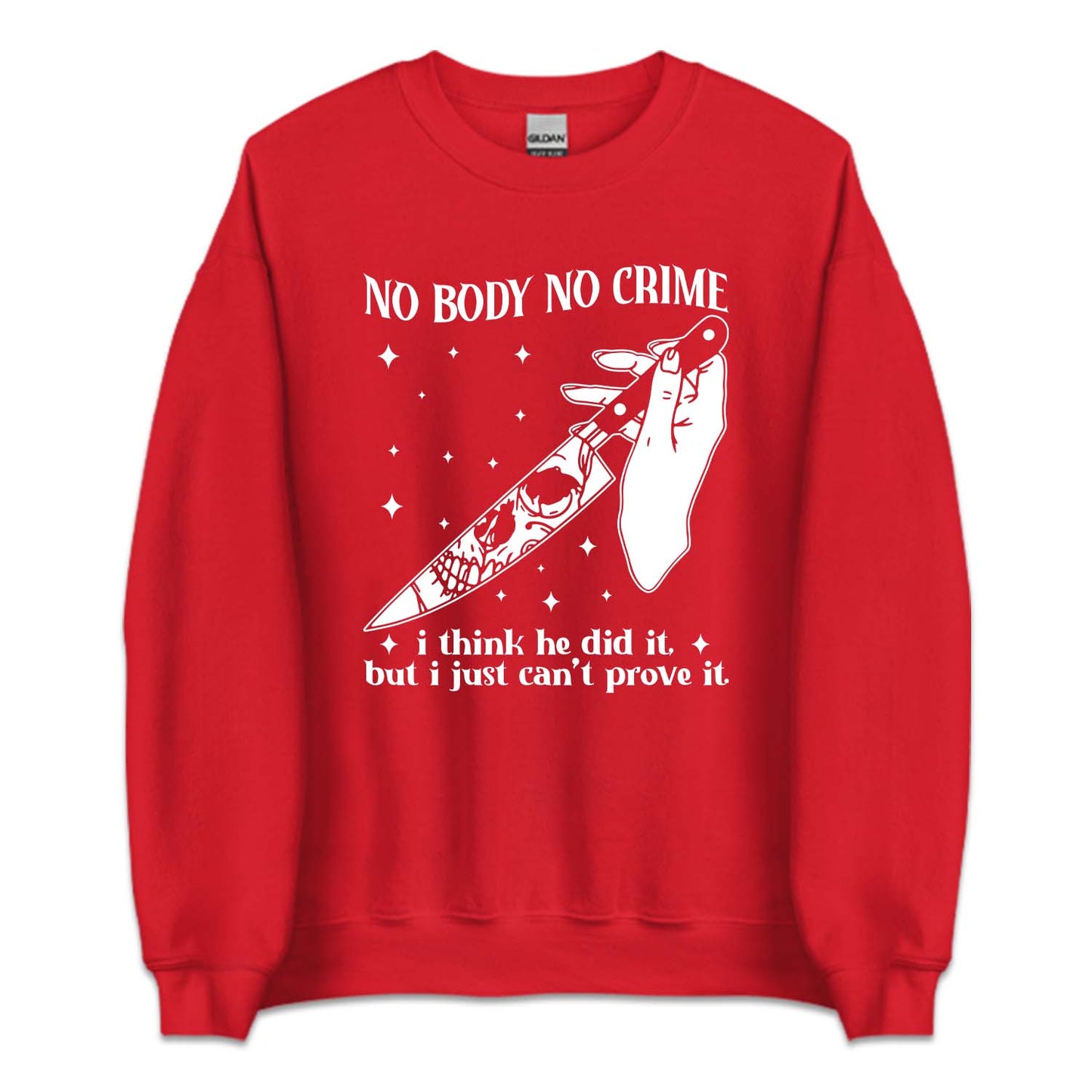 No Body No Crime Skeleton Knife Tylor Halloween | PRODUCT CODE: NBDCRSWEH