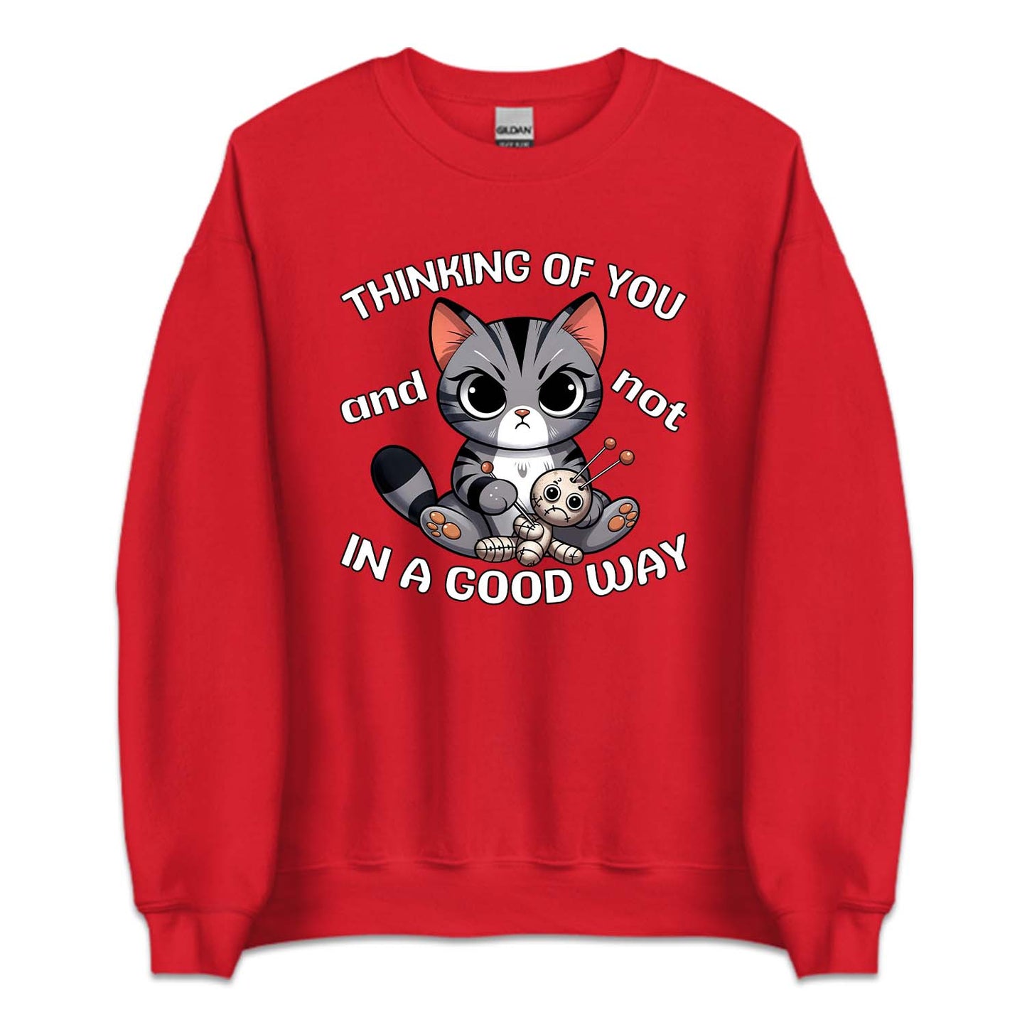 Humorous Cat with Toy Thinking of You and Not in a Good Way | PRODUCT CODE: HMRCTWYOHK