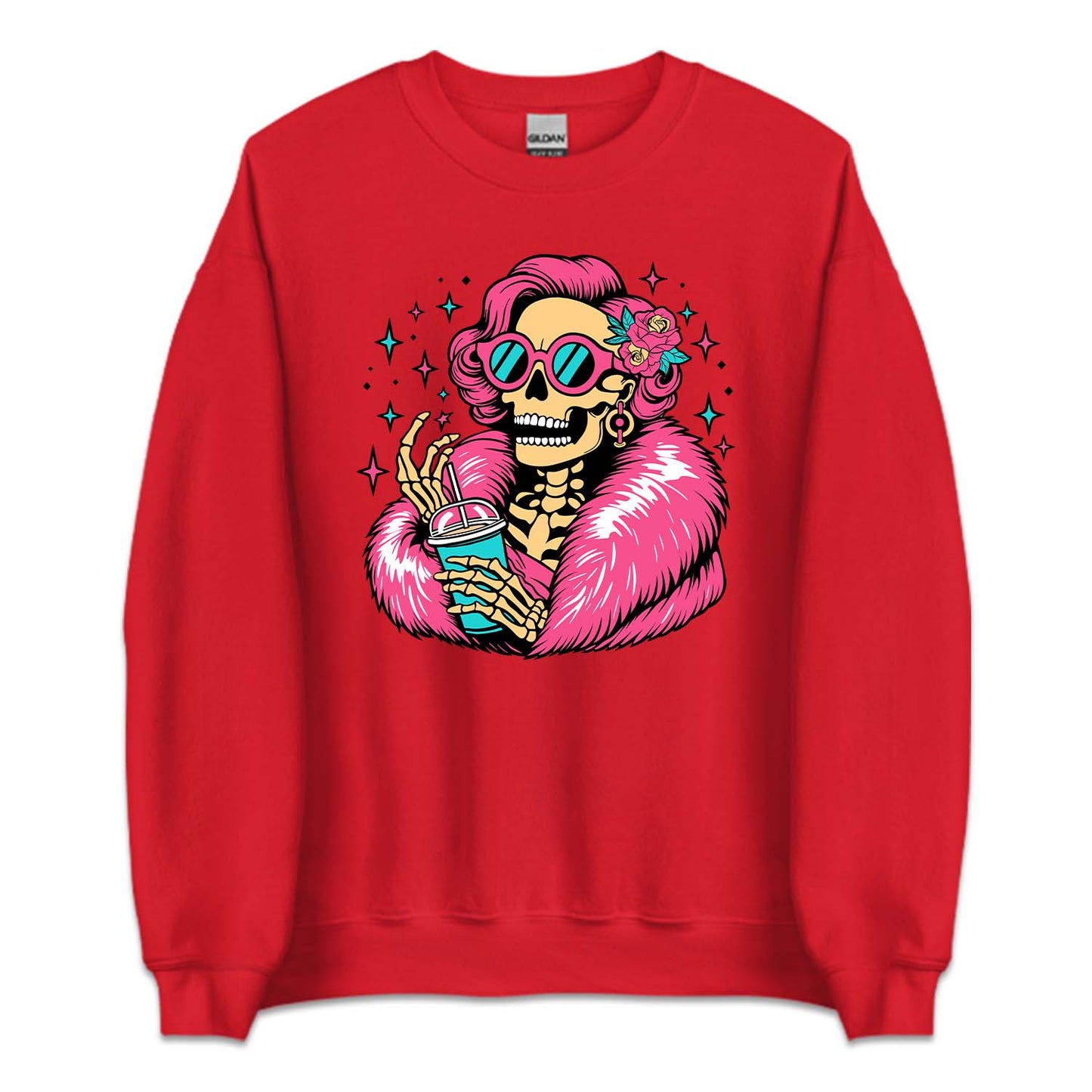 Skelton Holding Iced Coffee Cup Gothic Halloween | PRODUCT CODE: LDSKLHICF
