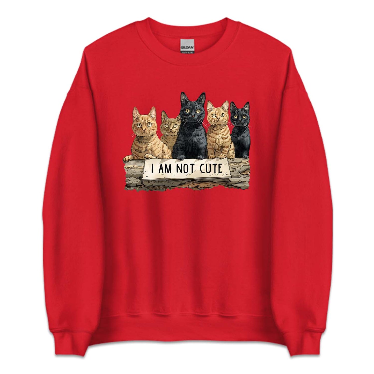 I Am Not Cute Sign Funny Five Cats | PRODUCT CODE: FVCTIMNTCG