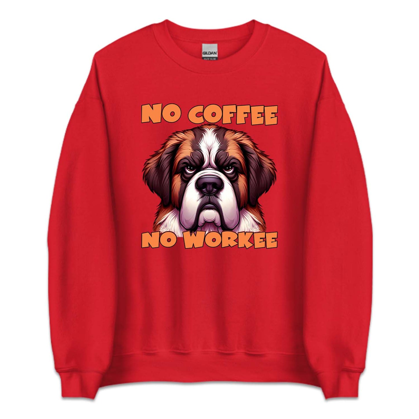 No Coffee No Workee Angry St. Bernard Dog | PRODUCT CODE: NCFEWRKANS