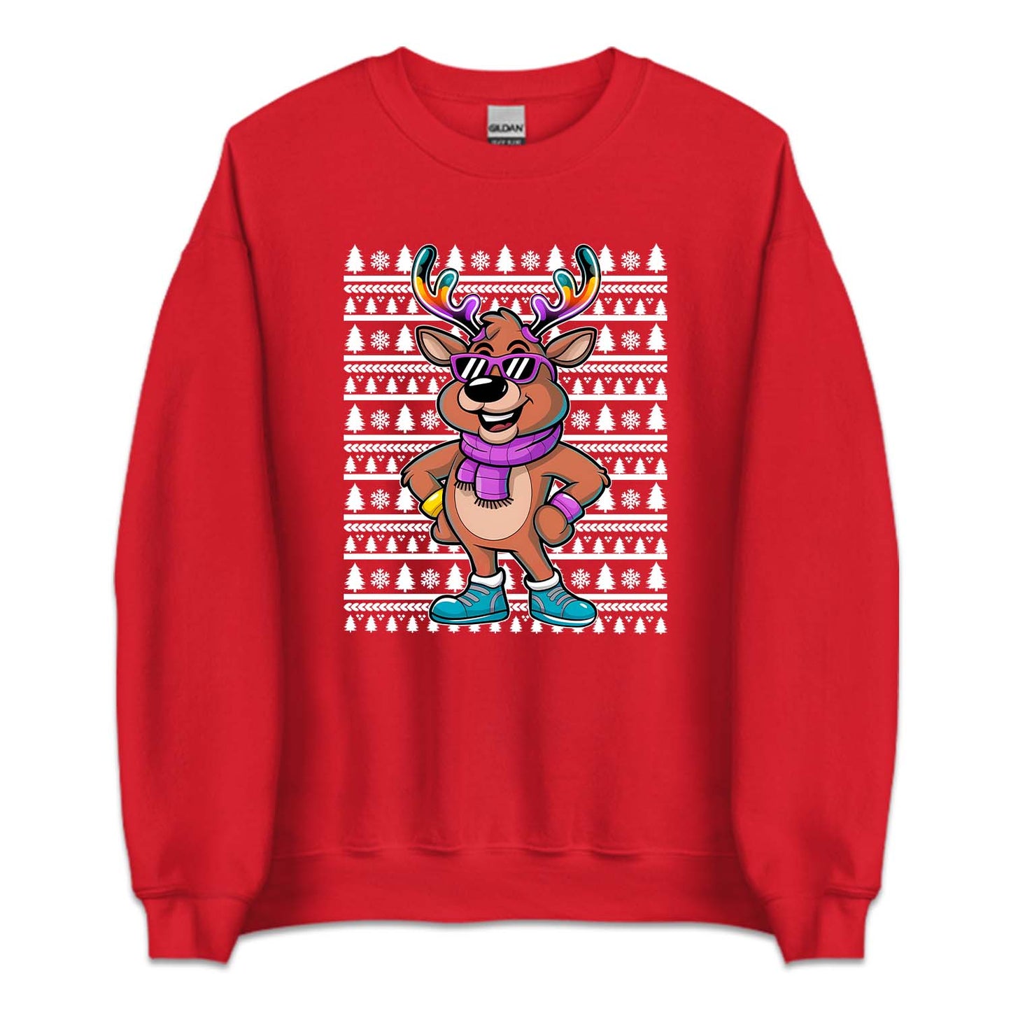 Christmas Rainbow Antlers Reindeer With Sunglasses Festive Xmas | PRODUCT CODE: RBNWATLNCH