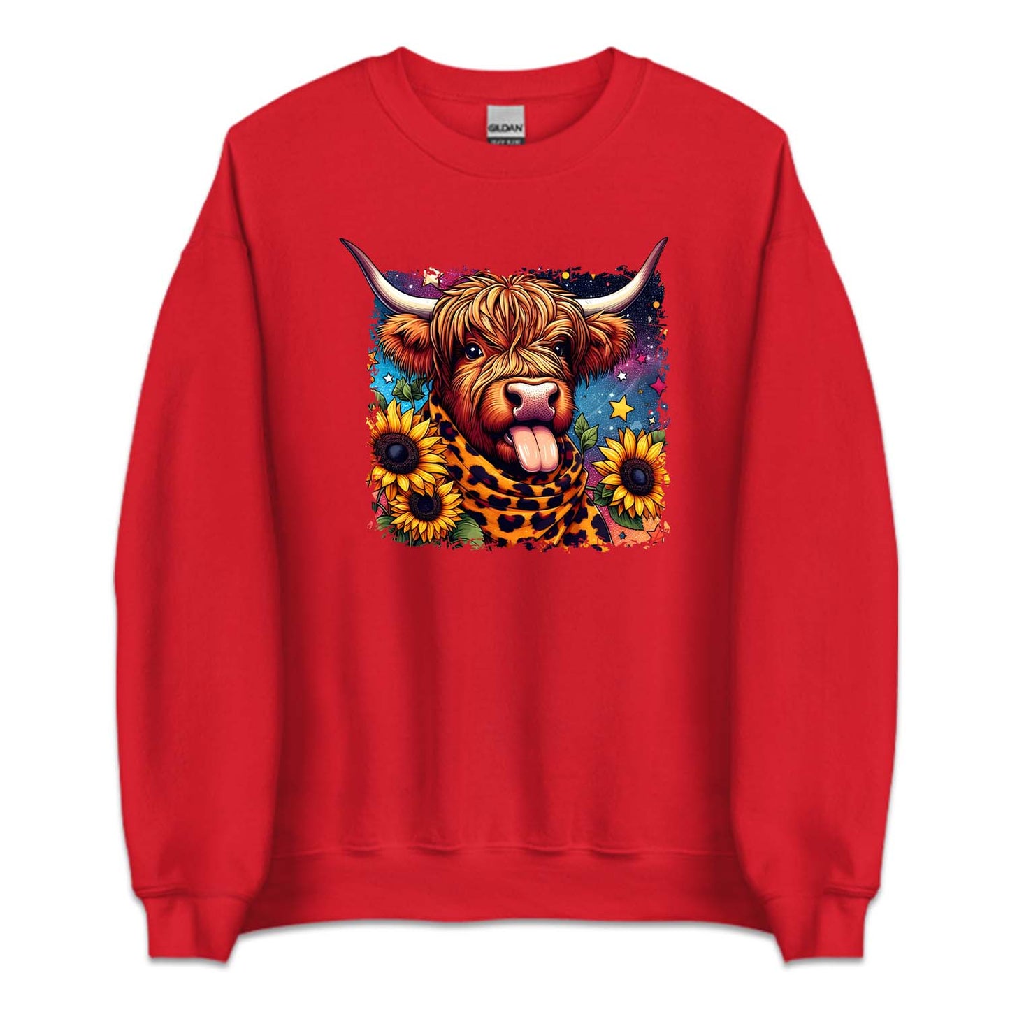 Highland Cow with Sunflowers Farm Animal | PRODUCT CODE: HGLNDACWOS