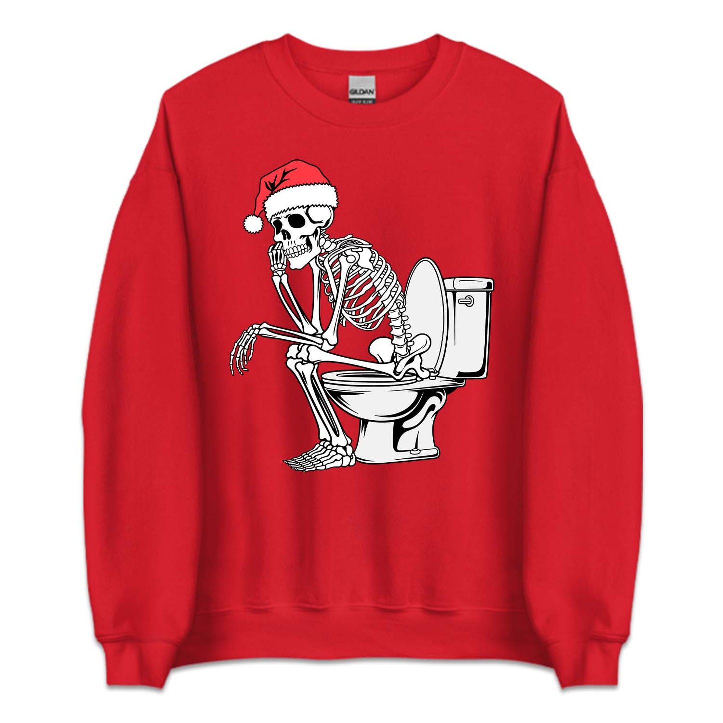 Christmas Skeleton on Toilet Dark Humor Sarcastic Xmas | PRODUCT CODE: SKLTCHRMOLW