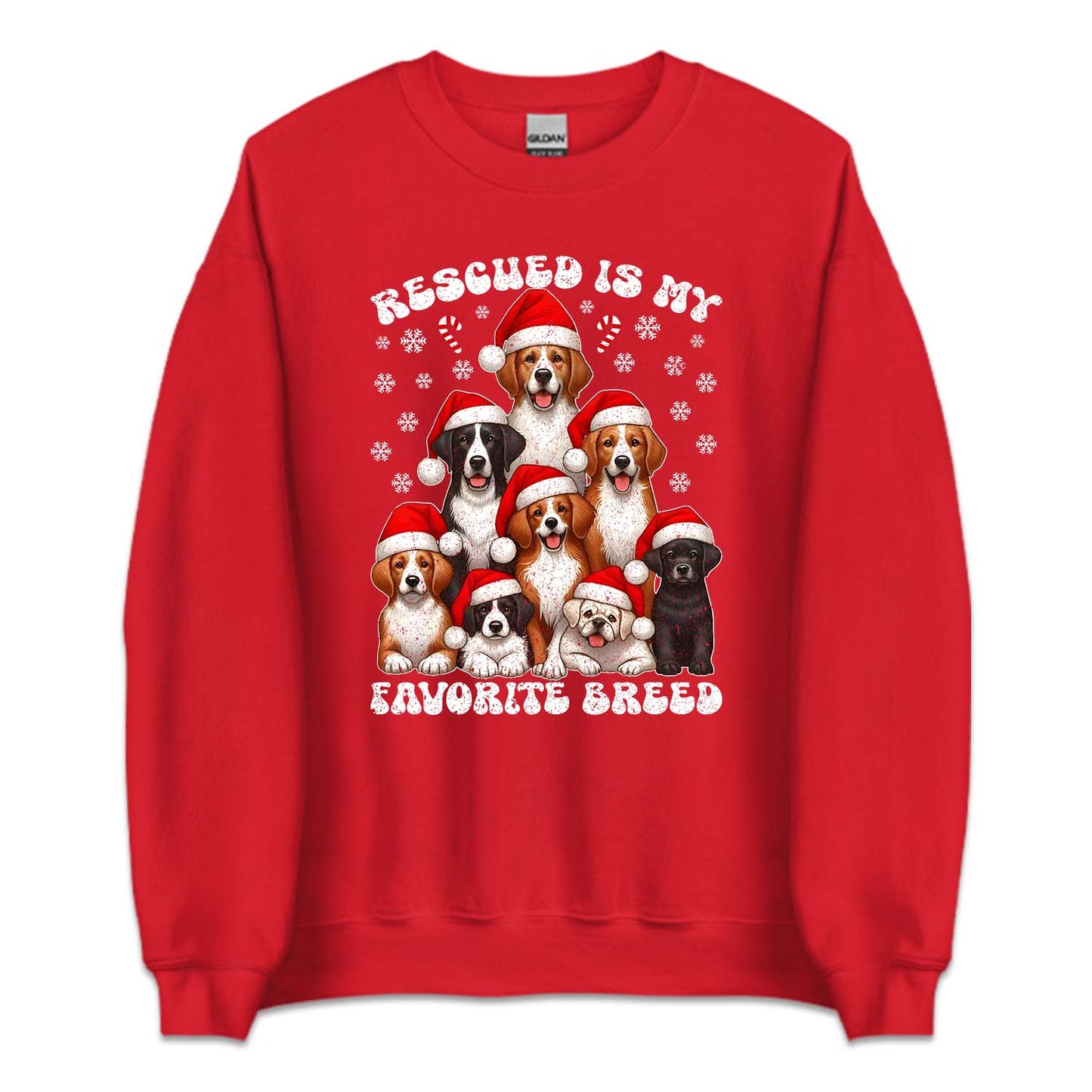 Christmas Dog Rescued Is My Favorite Breed Xmas Dogs | PRODUCT CODE: CHRTMSGDOAN