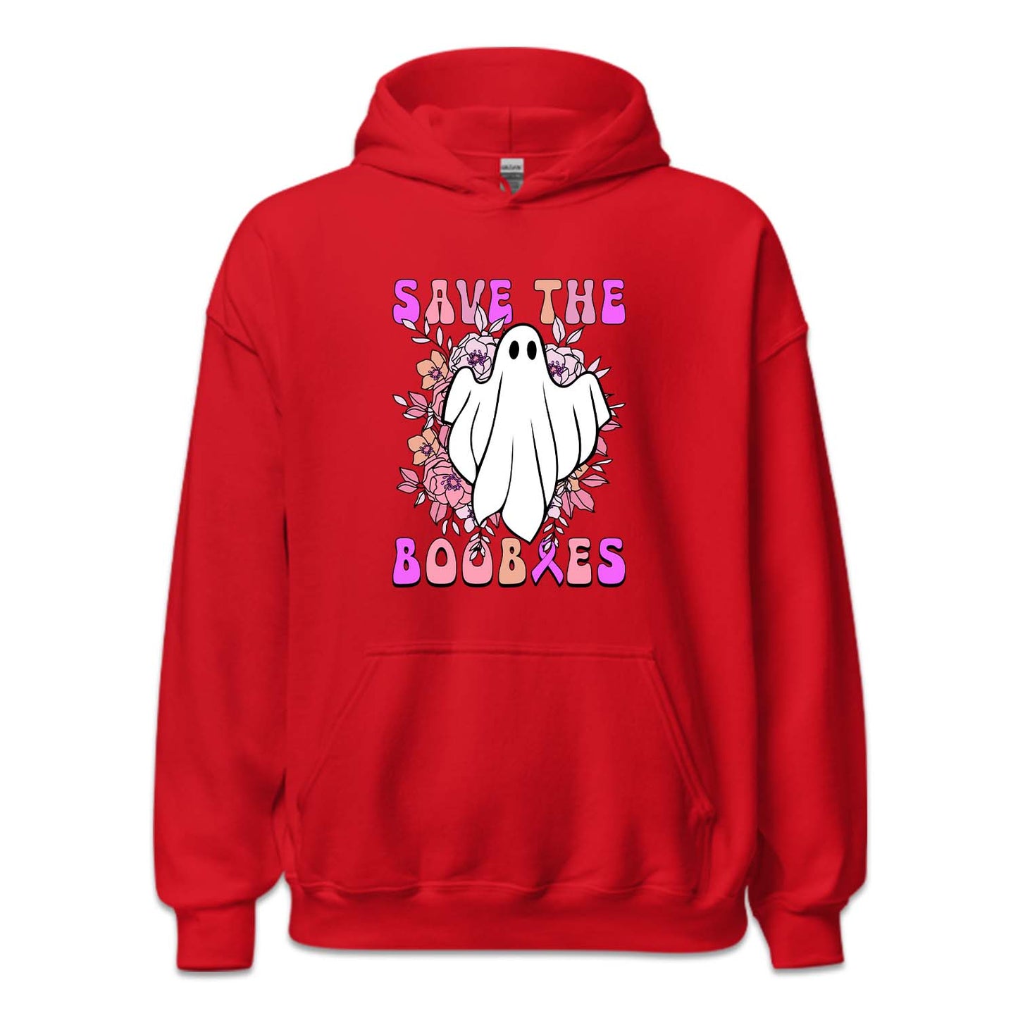 Save The Boobies Ghost With Flowers Halloween Breast Cancer | PRODUCT CODE: SVTHBOISHLB