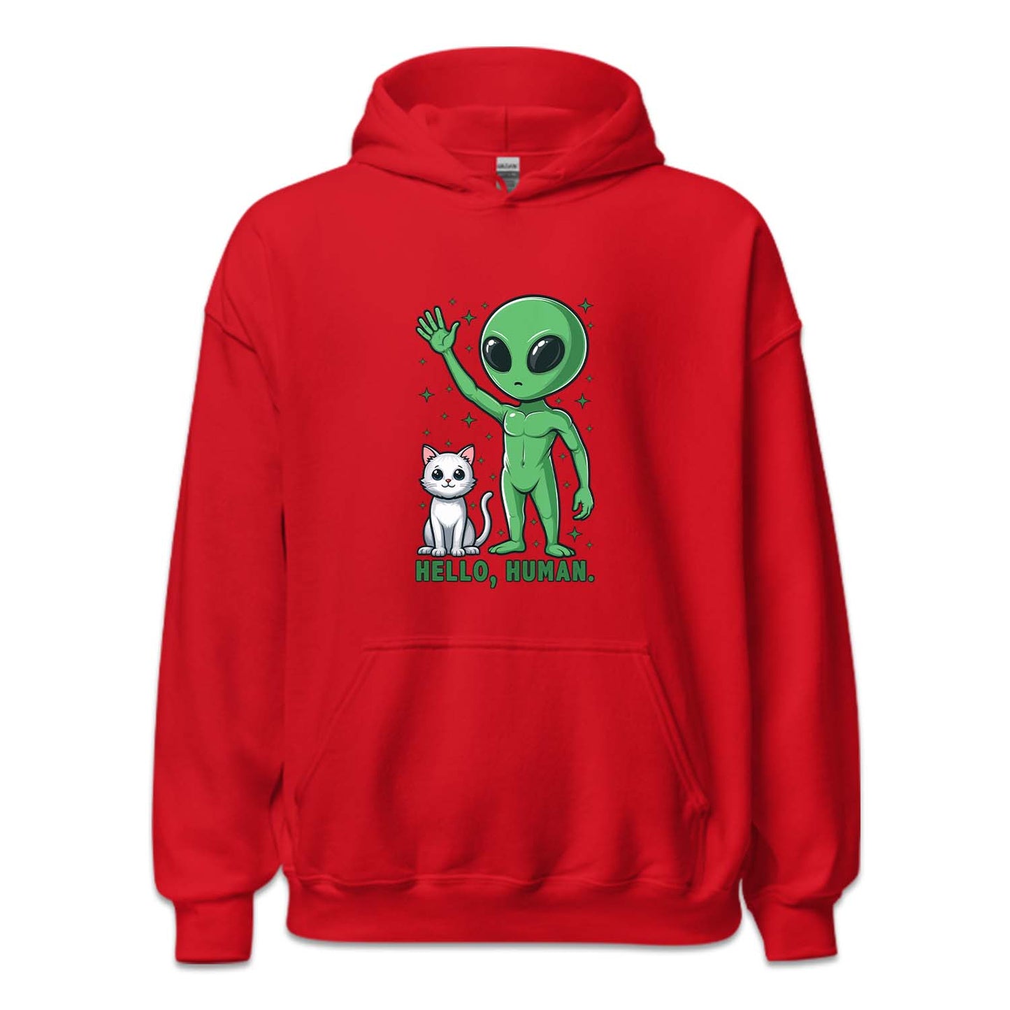 Hello Human Alien and Cat Funny Sci-Fi | PRODUCT CODE: HLUMNALCG