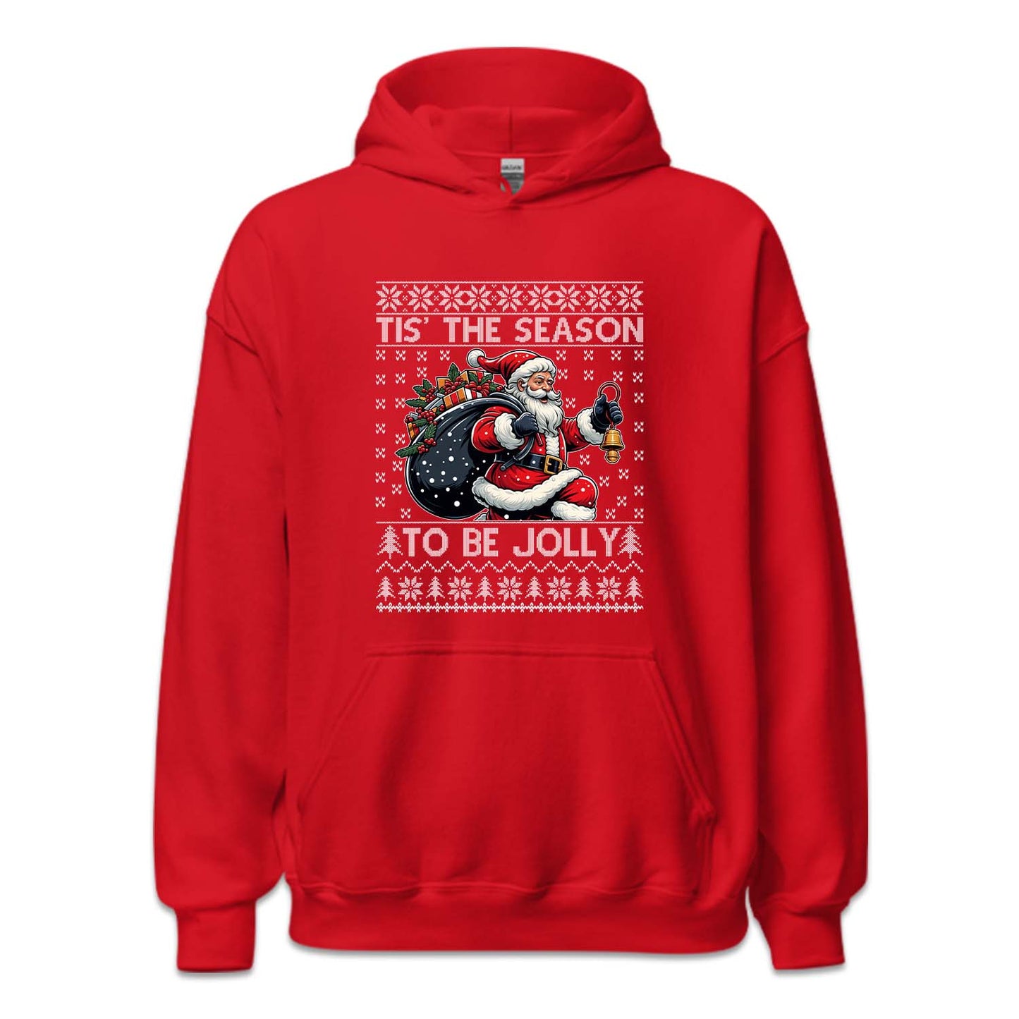 Tis The Season To Be Jolly Santa Carrying Gift Bag Ugly Christmas | PRODUCT CODE: TSHANOBJLYC