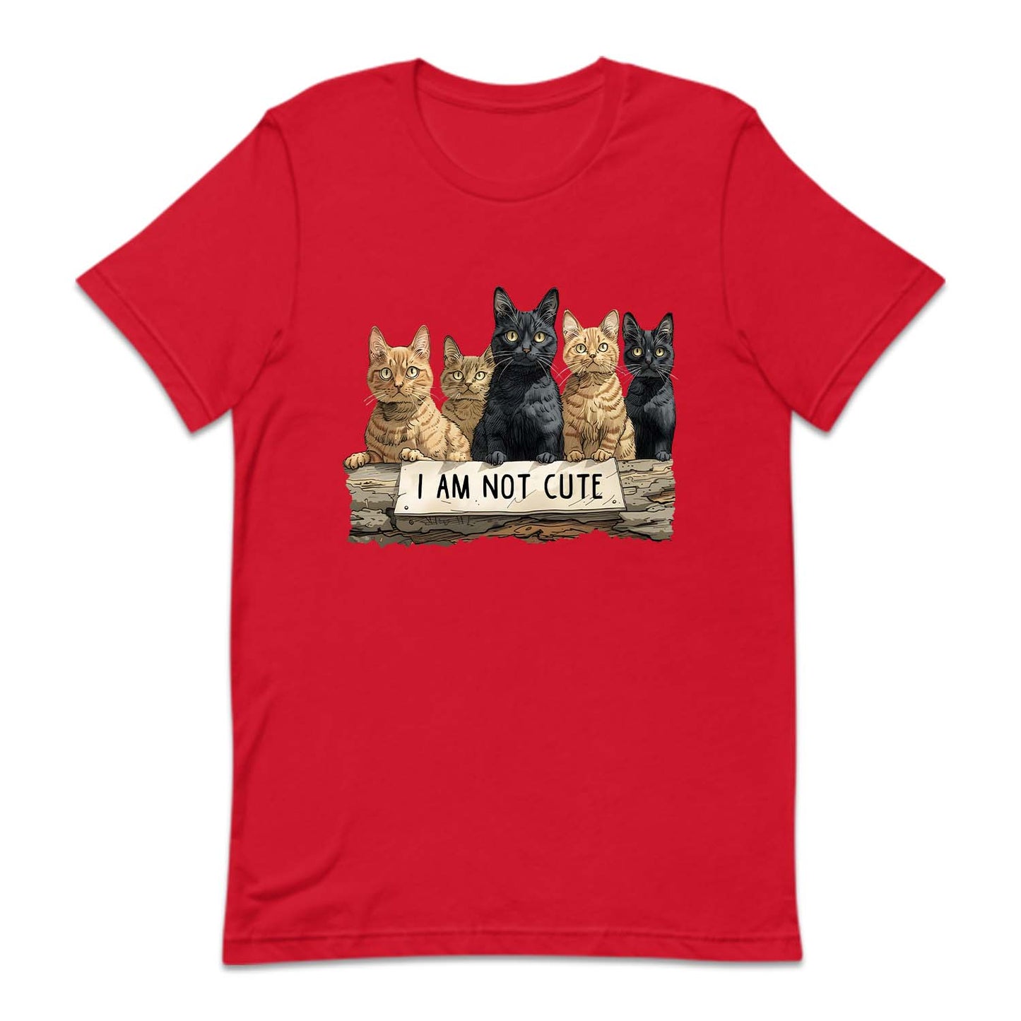 I Am Not Cute Sign Funny Five Cats | PRODUCT CODE: FVCTIMNTCG