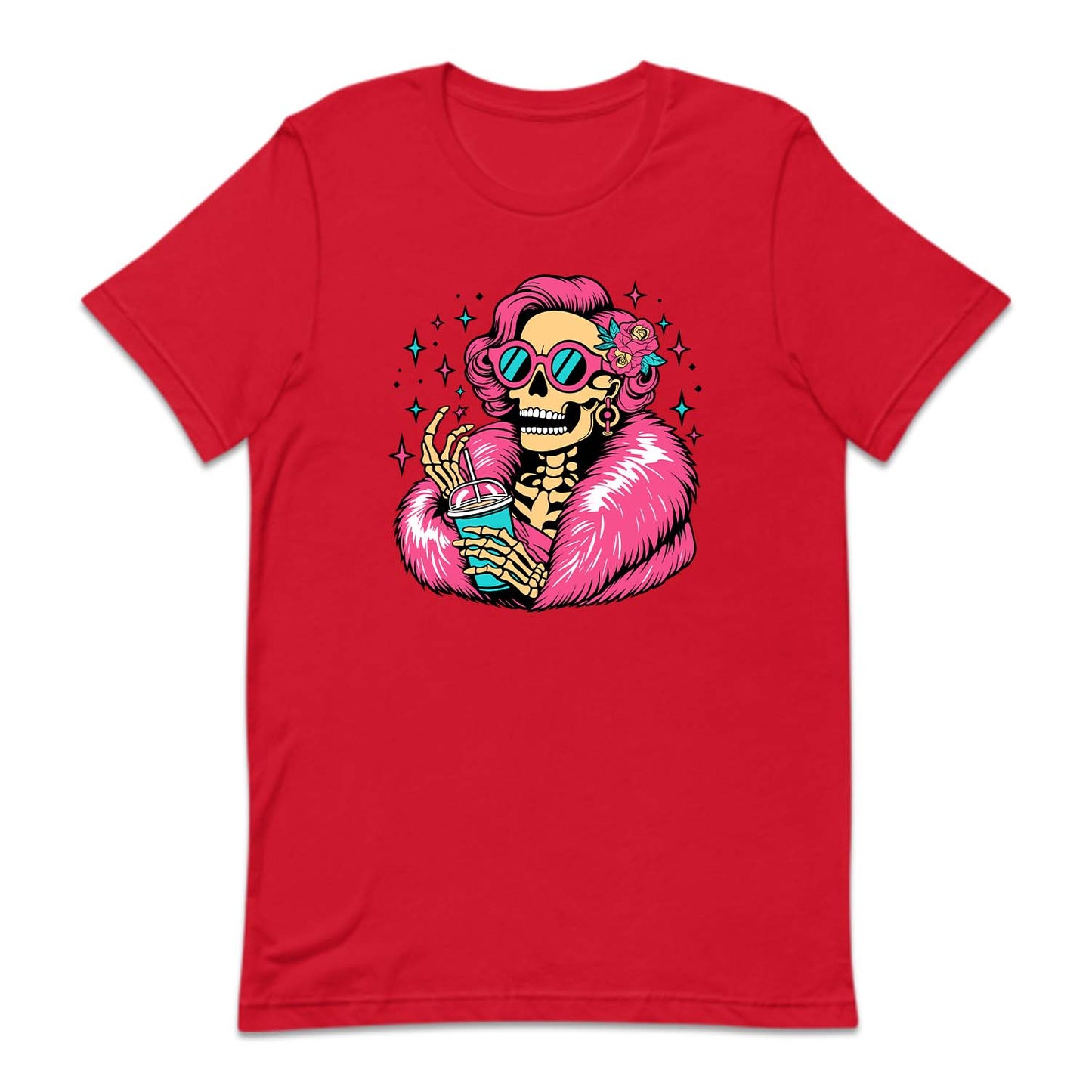 Skelton Holding Iced Coffee Cup Gothic Halloween | PRODUCT CODE: LDSKLHICF