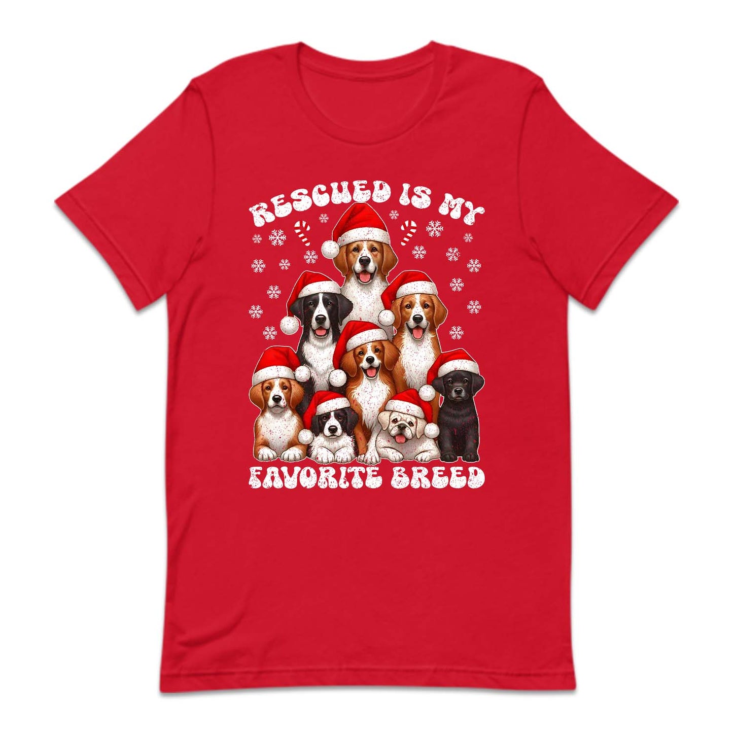 Christmas Dog Rescued Is My Favorite Breed Xmas Dogs | PRODUCT CODE: CHRTMSGDOAN