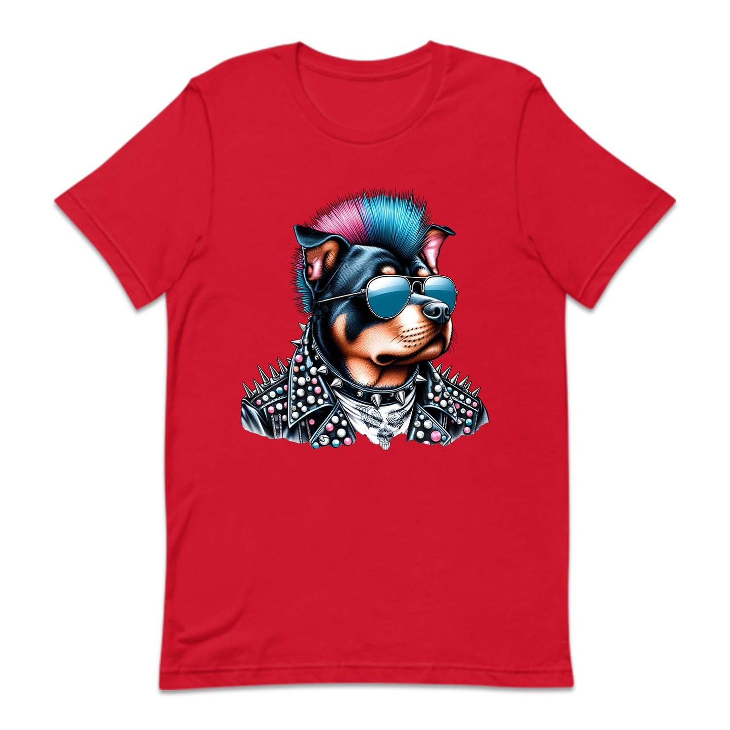 Rottweiler Dog with Sunglasses Spiky Mohawk | PRODUCT CODE: RWTLVRDGKPN