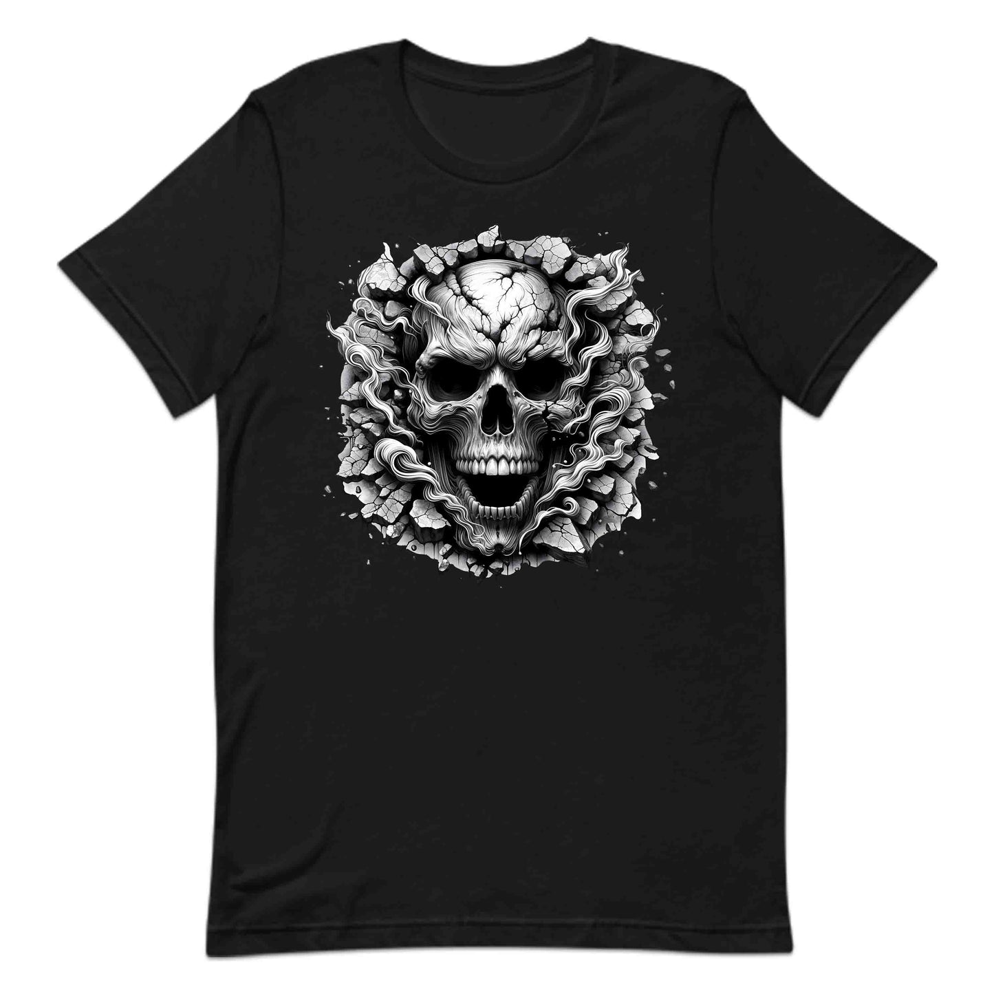 Gothic Skull Breaking Through Wall 3D Grunge Smoky Skull | PRODUCT CODE: GOTHBRKSWKAL