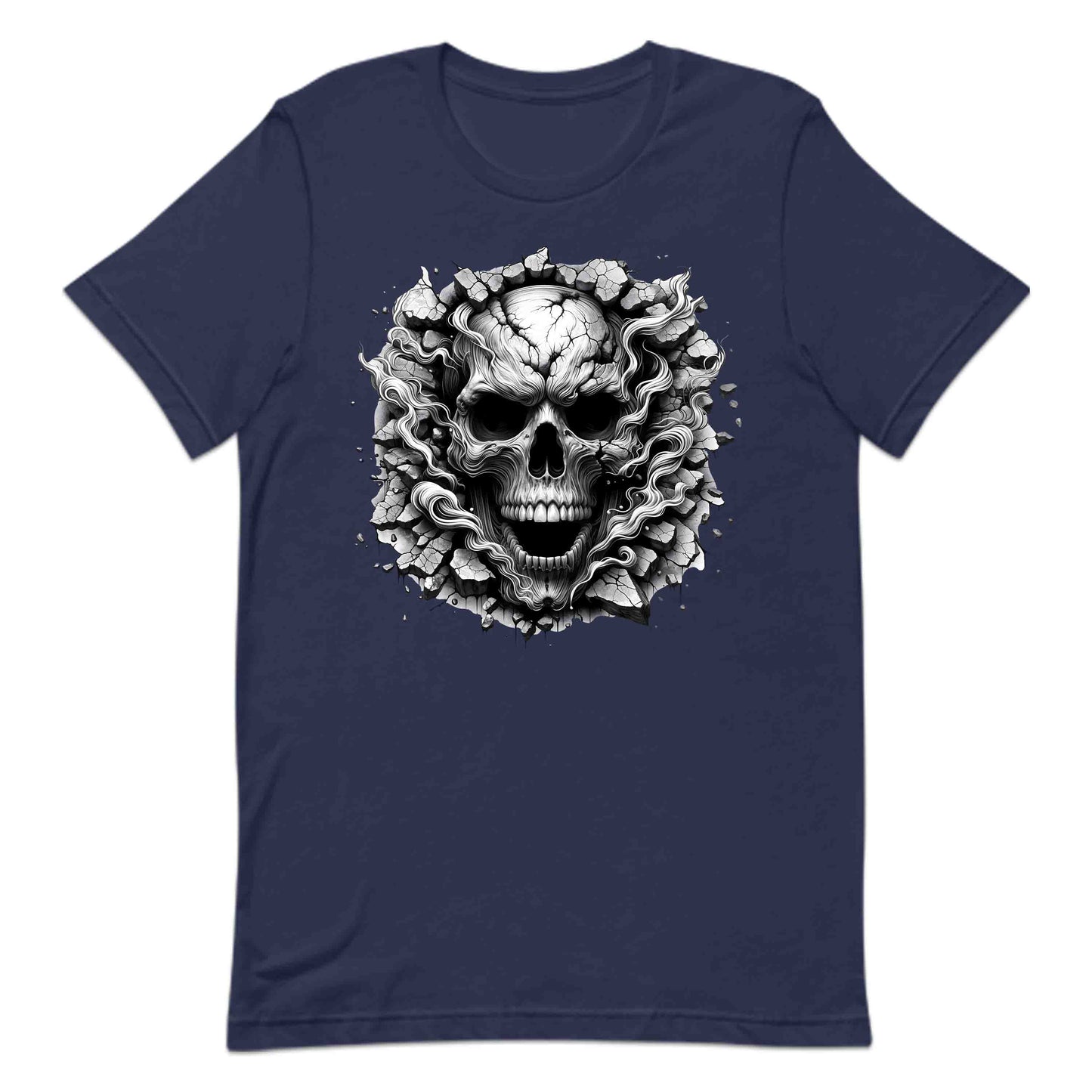 Gothic Skull Breaking Through Wall 3D Grunge Smoky Skull | PRODUCT CODE: GOTHBRKSWKAL