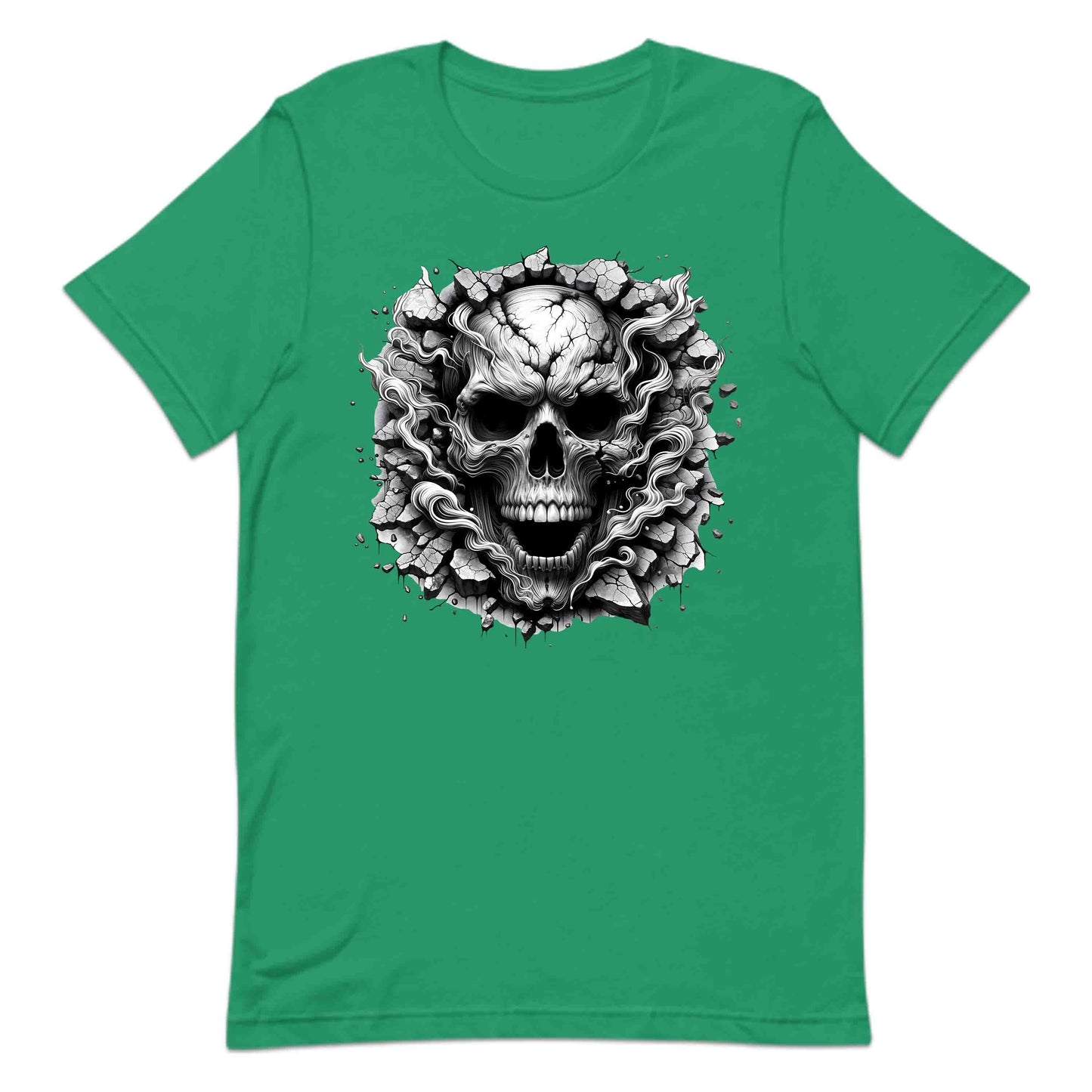 Gothic Skull Breaking Through Wall 3D Grunge Smoky Skull | PRODUCT CODE: GOTHBRKSWKAL