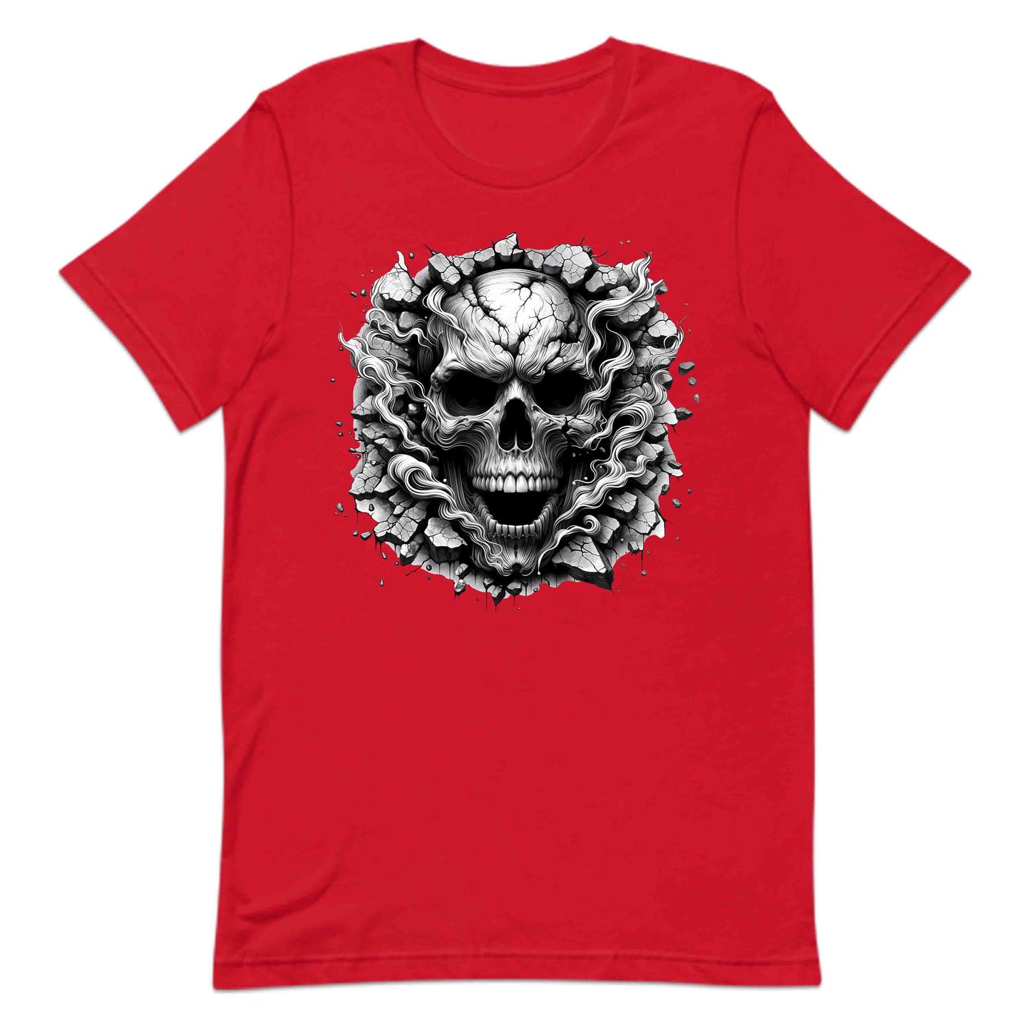 Gothic Skull Breaking Through Wall 3D Grunge Smoky Skull | PRODUCT CODE: GOTHBRKSWKAL