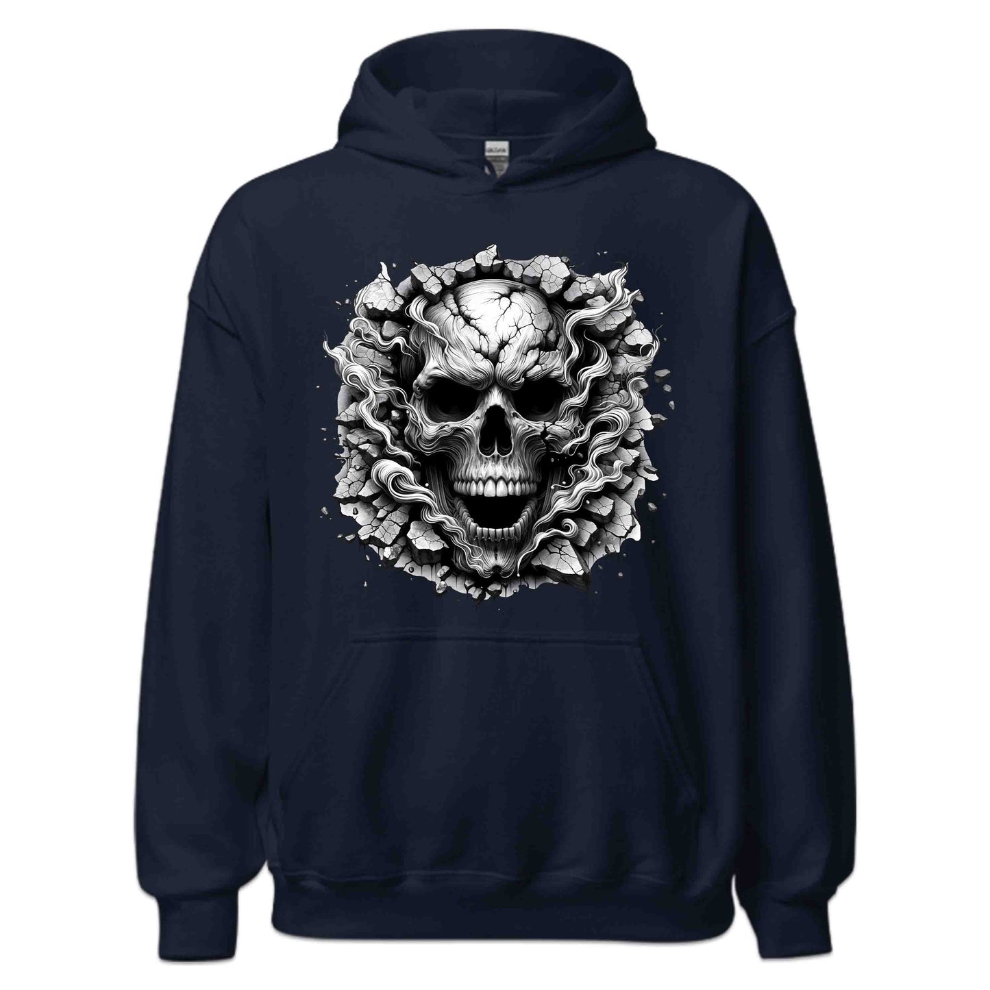 Gothic Skull Breaking Through Wall 3D Grunge Smoky Skull | PRODUCT CODE: GOTHBRKSWKAL