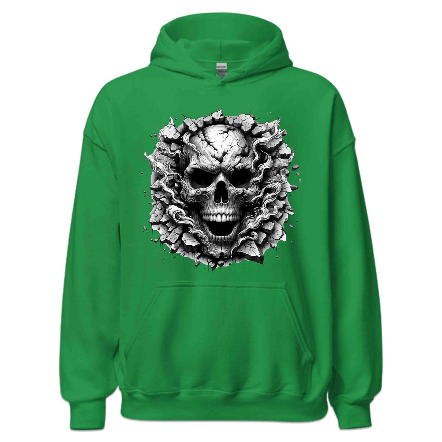 Gothic Skull Breaking Through Wall 3D Grunge Smoky Skull | PRODUCT CODE: GOTHBRKSWKAL