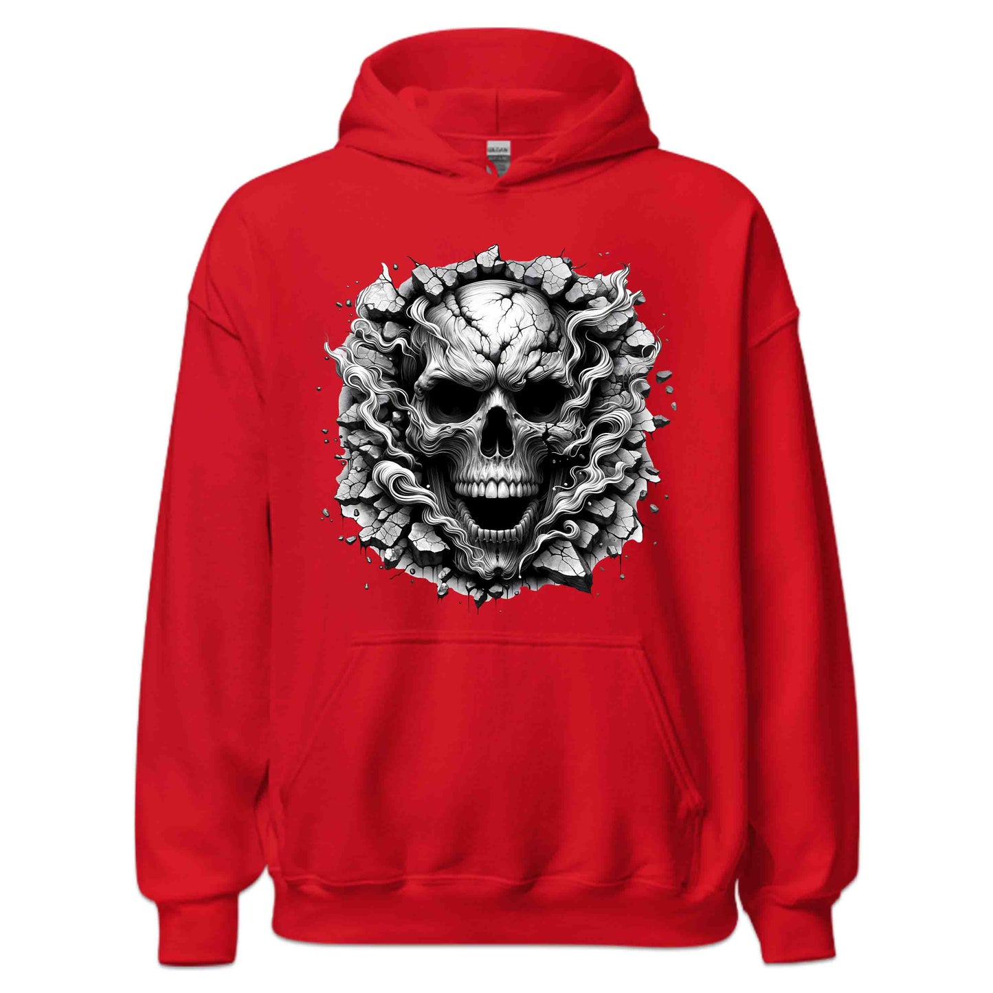 Gothic Skull Breaking Through Wall 3D Grunge Smoky Skull | PRODUCT CODE: GOTHBRKSWKAL