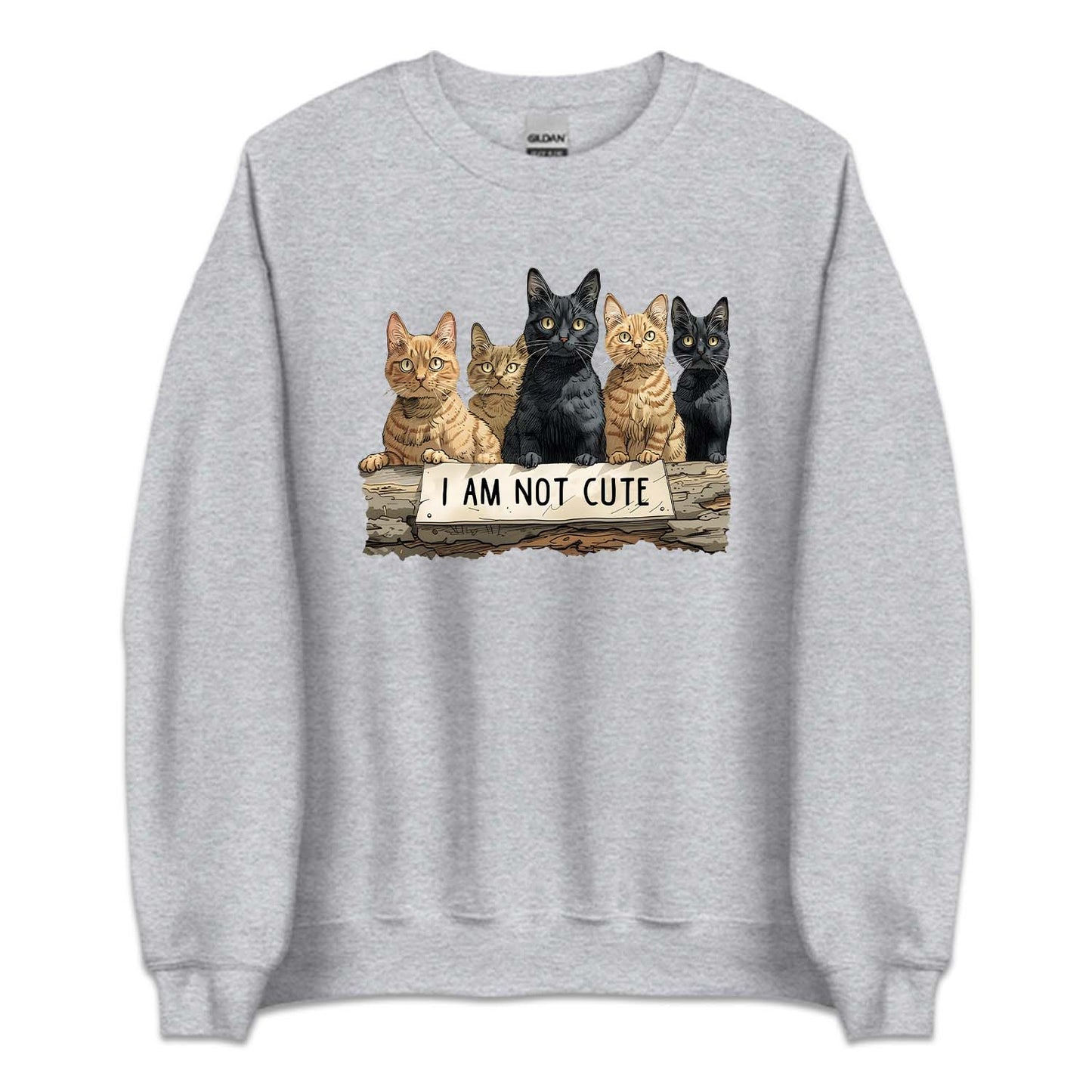 I Am Not Cute Sign Funny Five Cats | PRODUCT CODE: FVCTIMNTCG