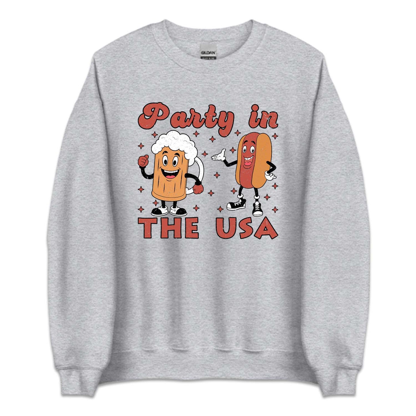 Party In The USA Hot Dog And Beer Drinking 4th of July | PRODUCT CODE: PRYTNHSAU
