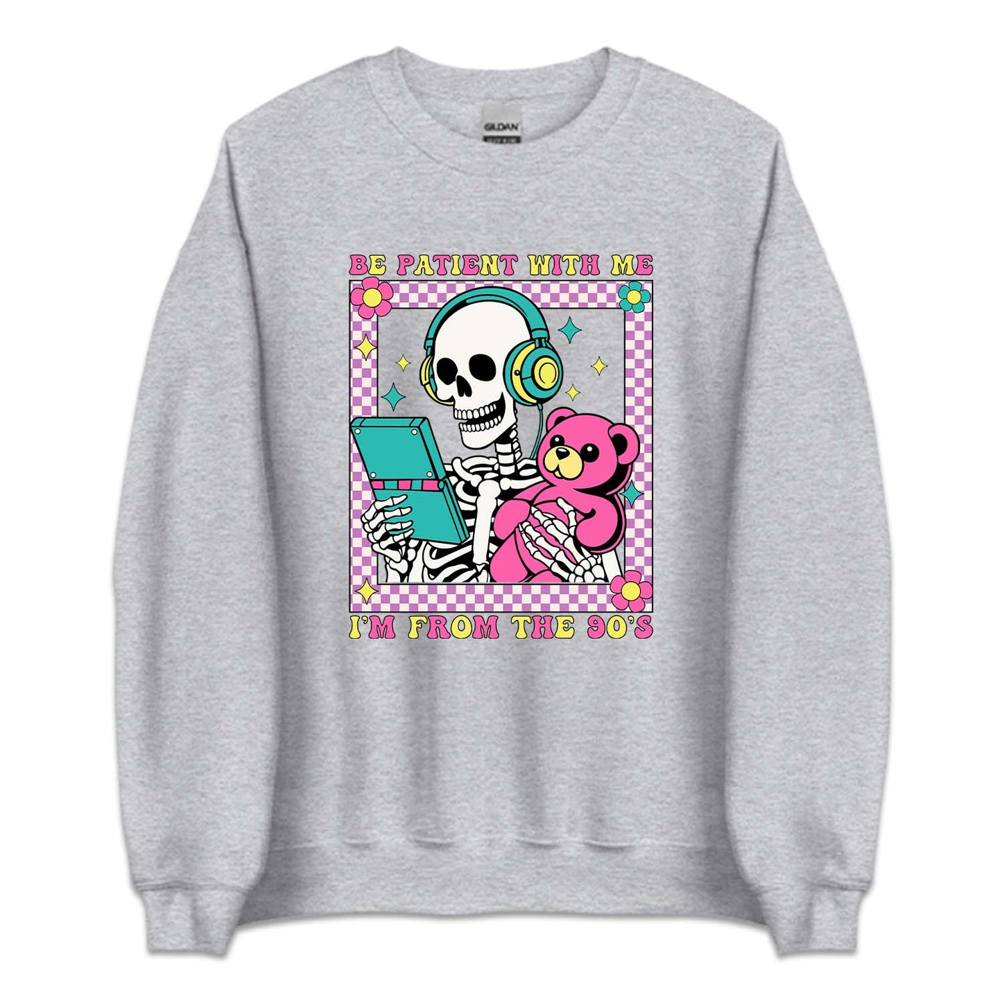 Retro Skeleton Be Patient With Me I'm From The 90's | PRODUCT CODE: BPTNSKWTN
