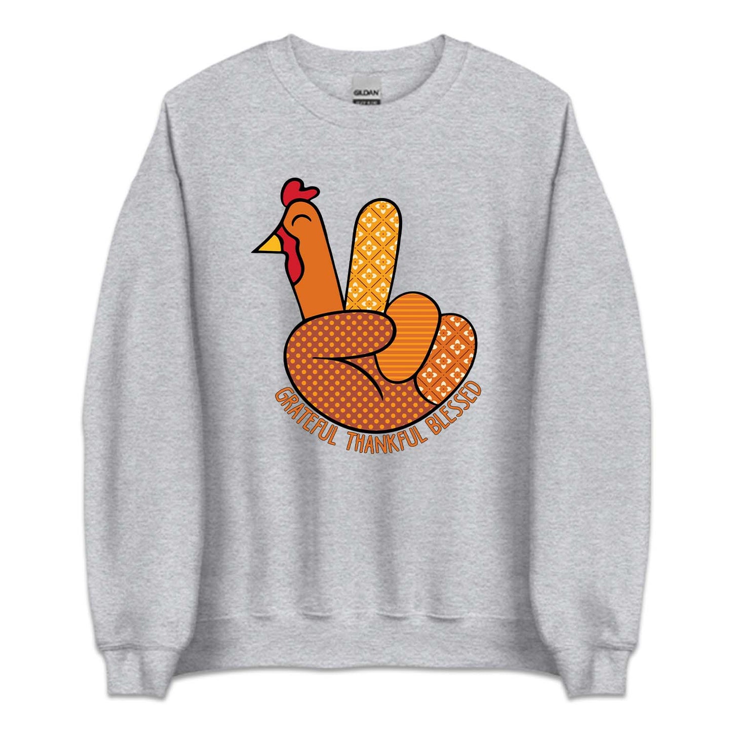 Thanksgiving Turkey Peace Sign Grateful Thankful Blessed | PRODUCT CODE: GRFTHNKBLSP