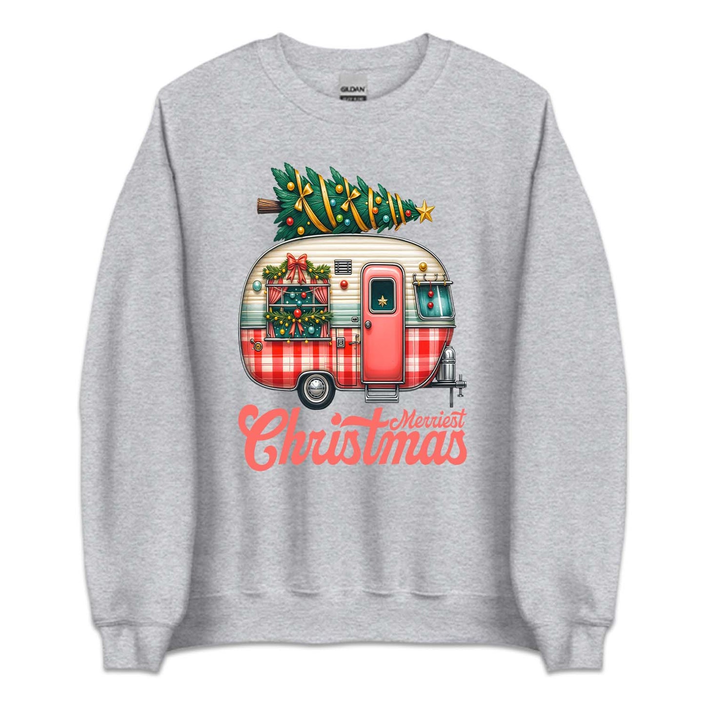Merriest Christmas Holiday Road Trip Xmas Caravan Tree RV | PRODUCT CODE: MRSTCHMLDY