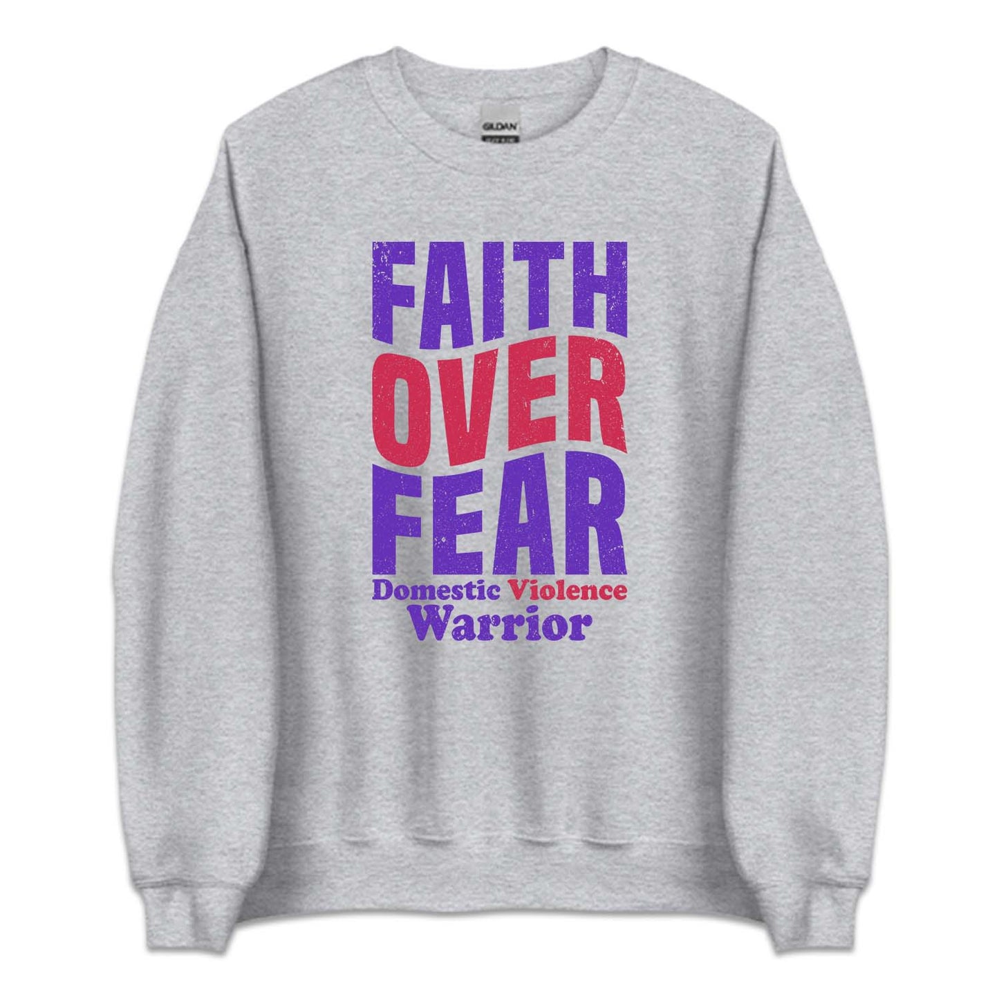 Domestic Violence Warrior Purple Ribbon Faith Over Fear | PRODUCT CODE: FTHAIVORFAWD