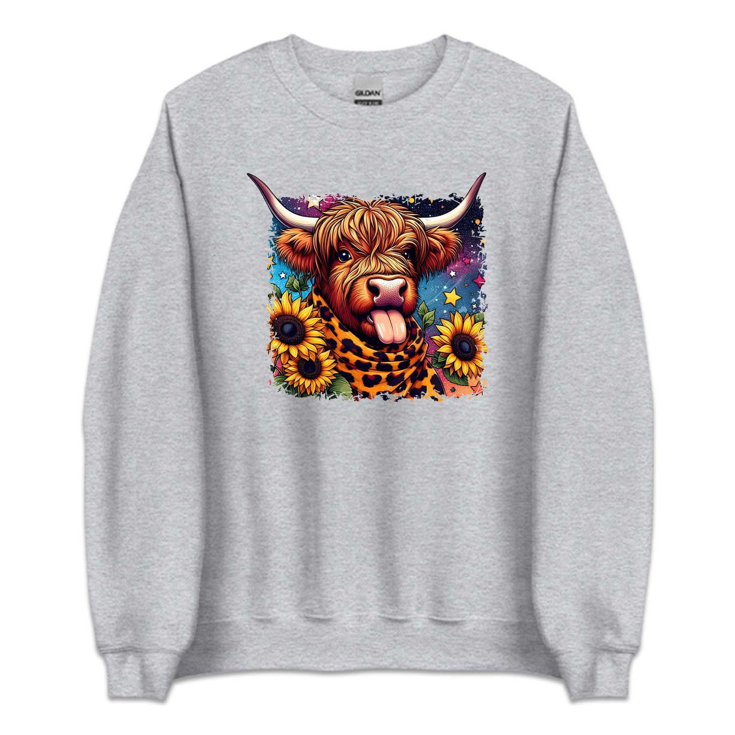 Highland Cow with Sunflowers Farm Animal | PRODUCT CODE: HGLNDACWOS