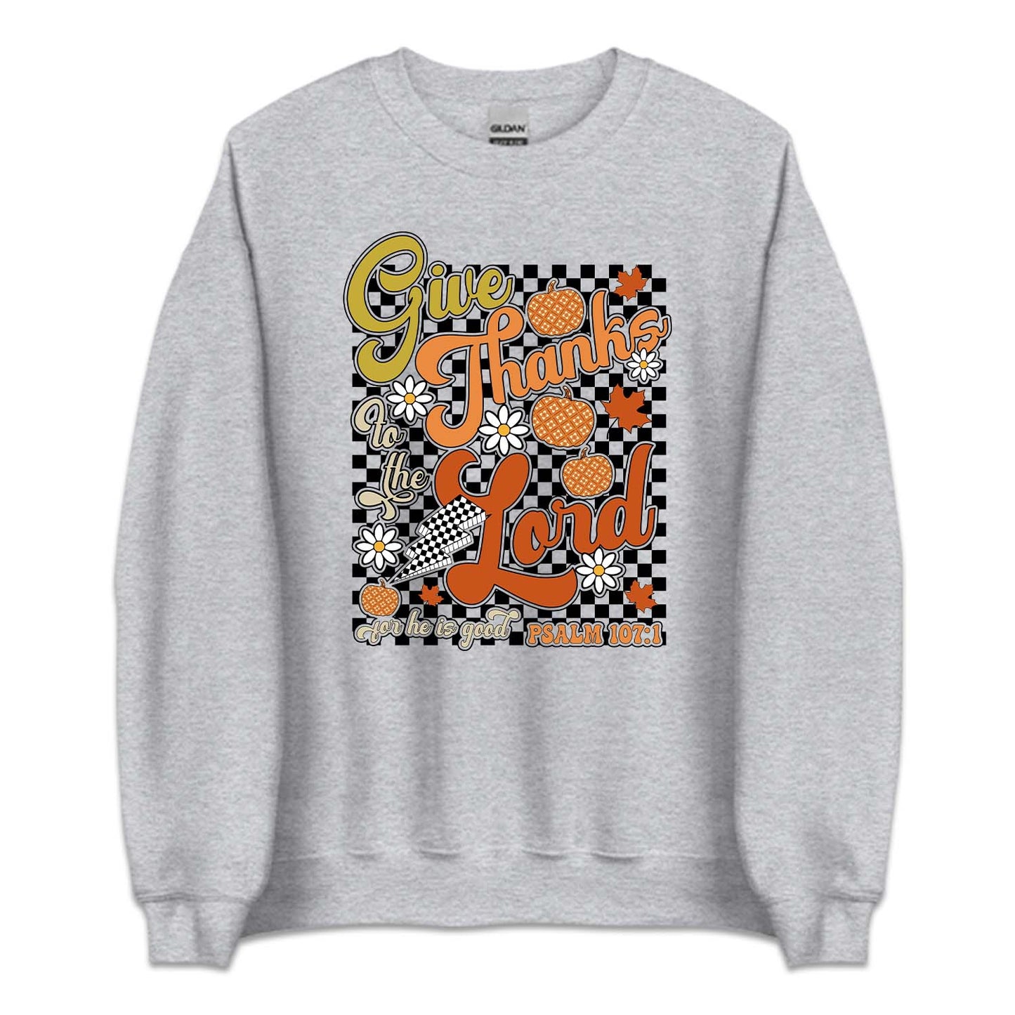 Give Thanks to the Lord Psalm 107:1 Floral Bible Verse Thanksgiving | PRODUCT CODE: GVTHNKLRDP